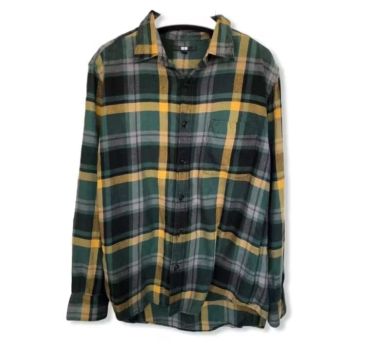 Flannel Japanese Brand Uniqlo Plaid Tartan Flannel Shirt 👕 Size US M / EU 48-50 / 2 - 1 Thumbnail