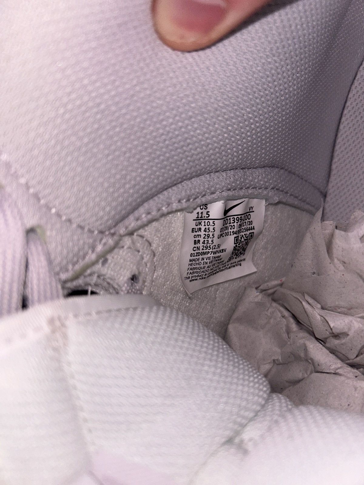 Nike Nike Dunk Hi Retro White/Vast Grey-White Size US 11.5 / EU 44-45 - 11 Thumbnail
