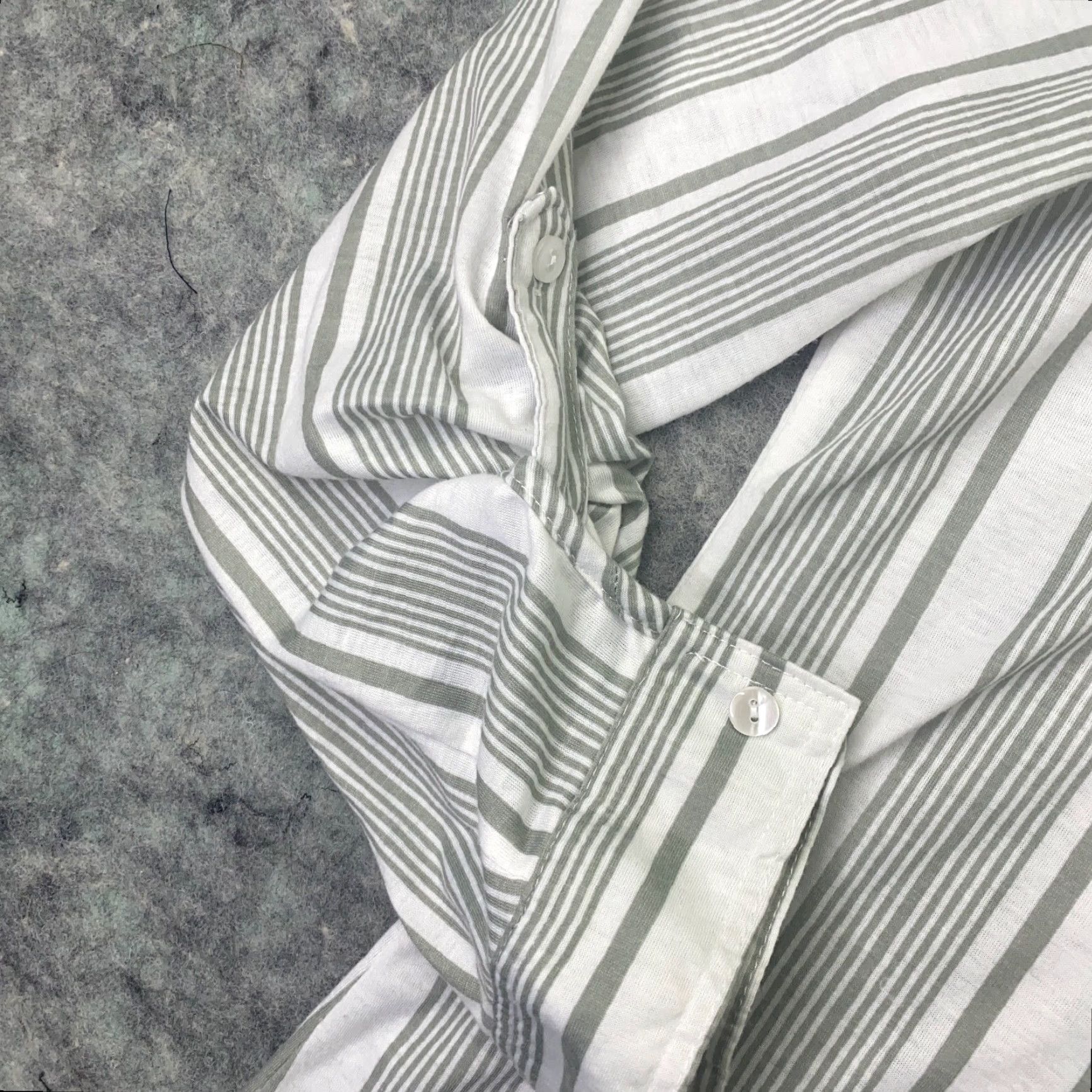 Vintage Love Potion Shirt Women's Tunic XL Gray Striped Long Sleeve Polo Pocket Button Collared Classic/Fitted Sleeve Size XL / US 12-14 / IT 48-50 - 3 Thumbnail