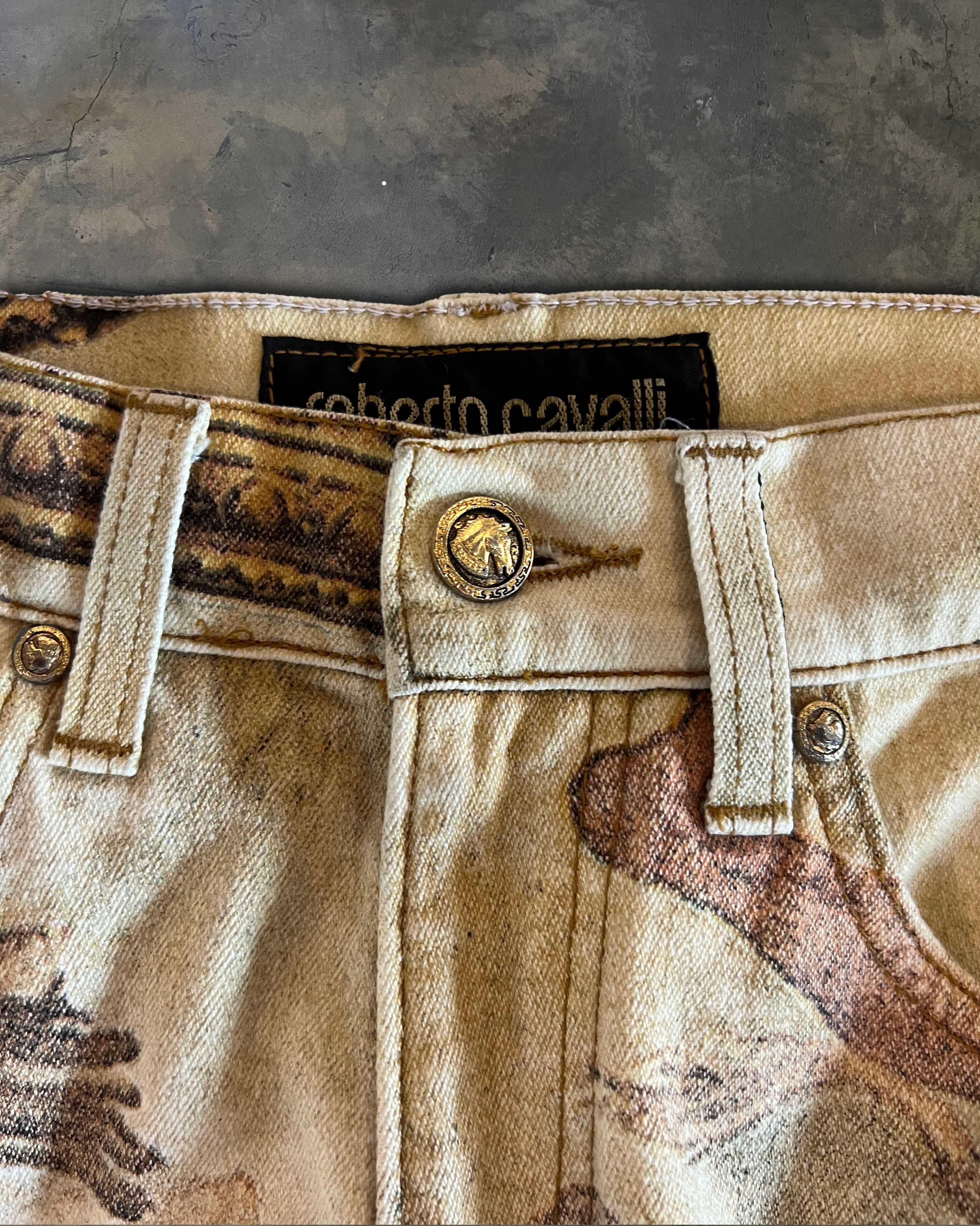Roberto Cavalli ROBERTO CAVALLI RUNWAY FW1994 RENAISSANCE JEANS Size US 29 - 2 Thumbnail