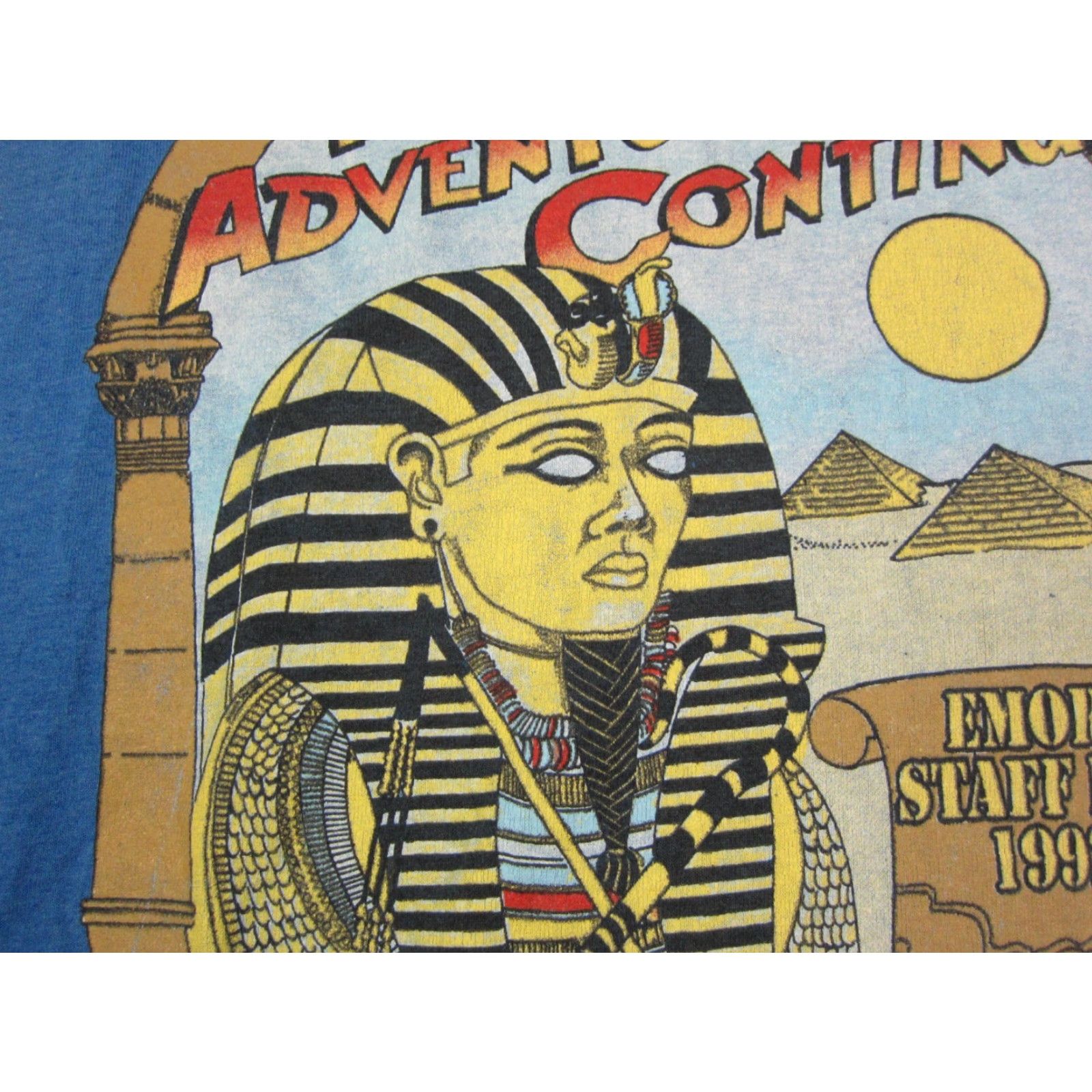 Vintage Vintage Screen Stars Giza Shirt Mens L Blue 90s Graphic Print Cotton Polyester Crew Neck Short Sleeve T-Shirt Mens Size US L / EU 52-54 / 3 - 3 Thumbnail
