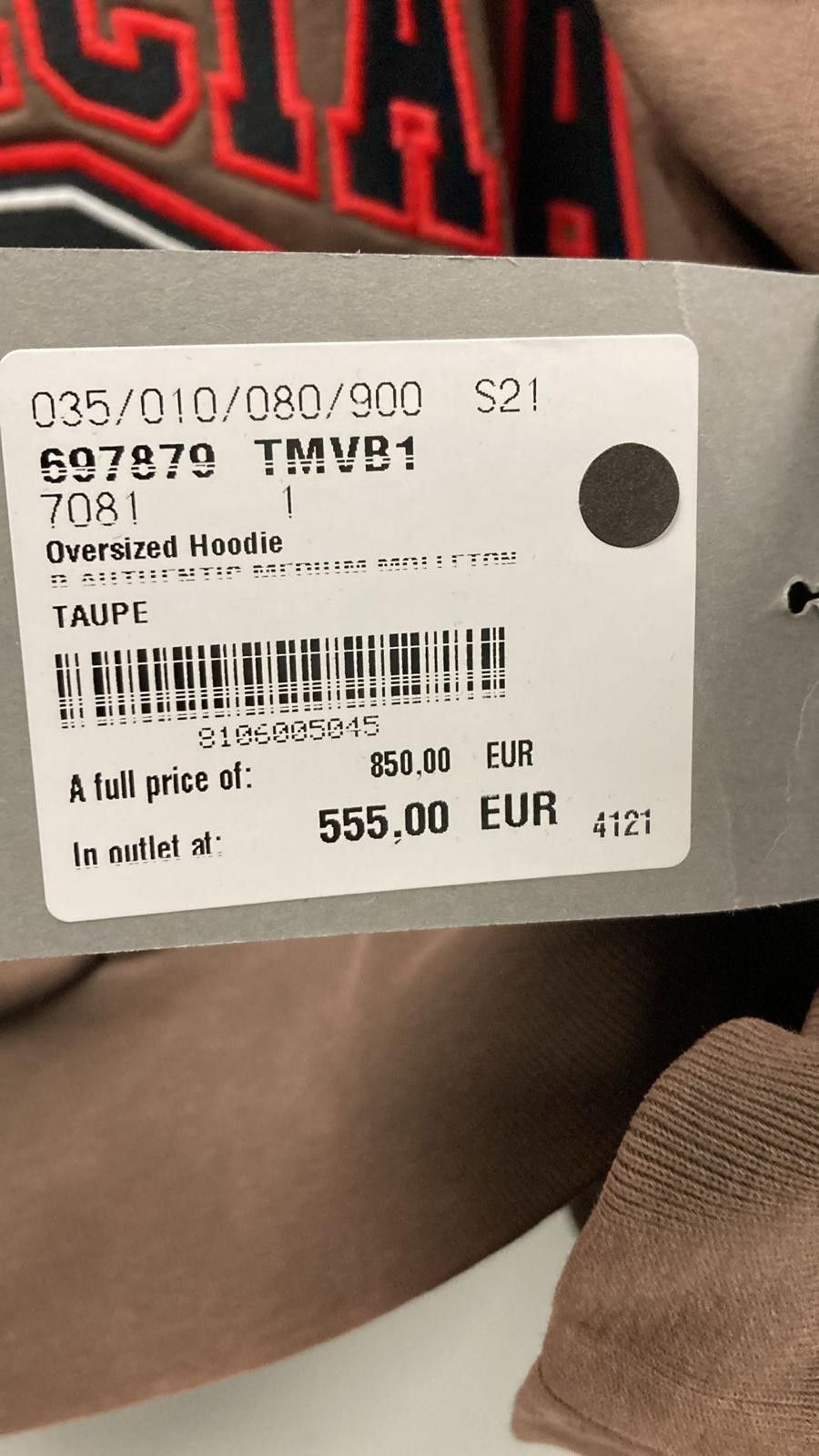 Balenciaga o1la1rc1a1124 B Authentic Oversized Hoodie in Taupe Size XS / US 0-2 / IT 36-38 - 6 Thumbnail