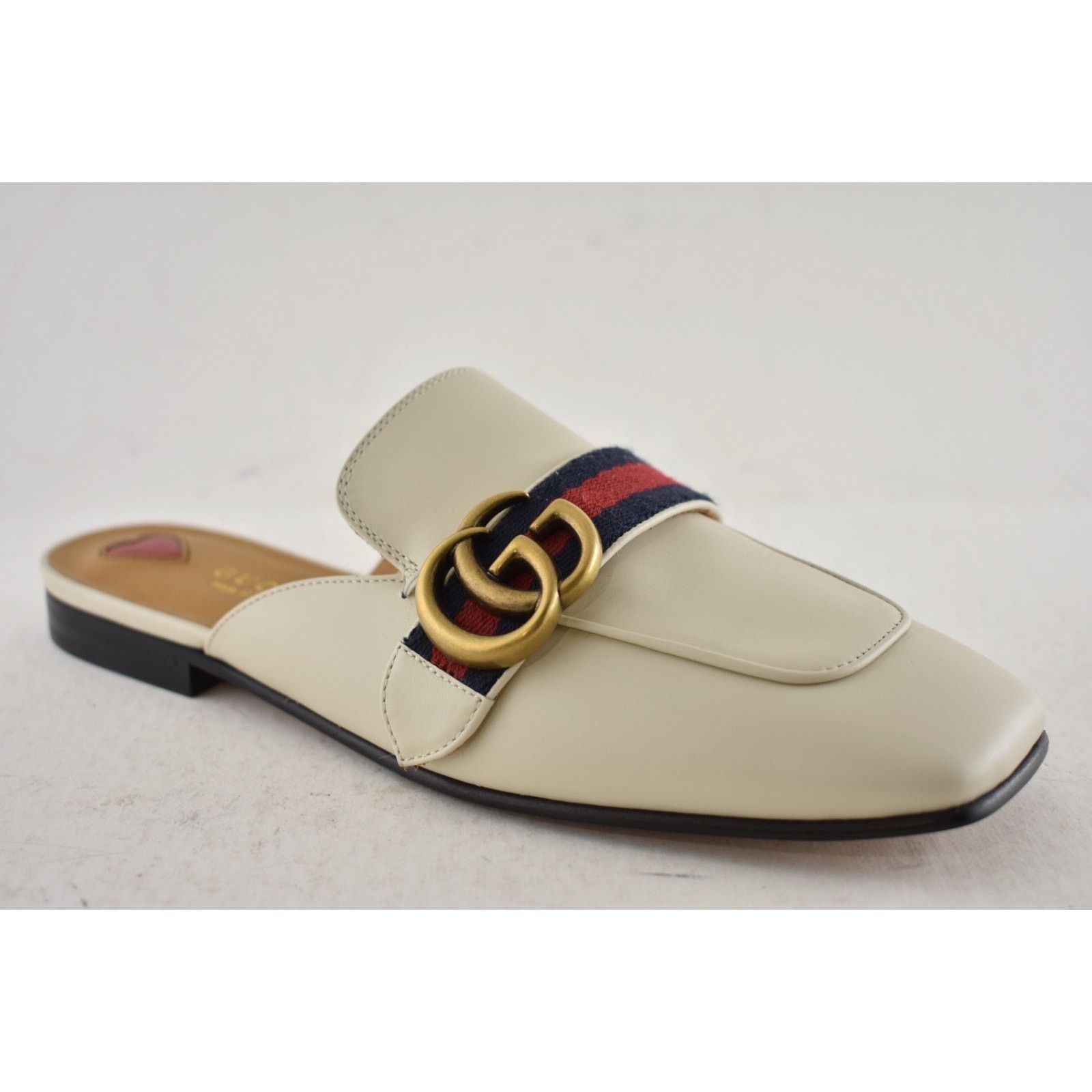 Gucci White Gold GG Slide Loafer Mule Slipper Backless Flats 36.5 Size US 6.5 / IT 36.5 - 4 Thumbnail