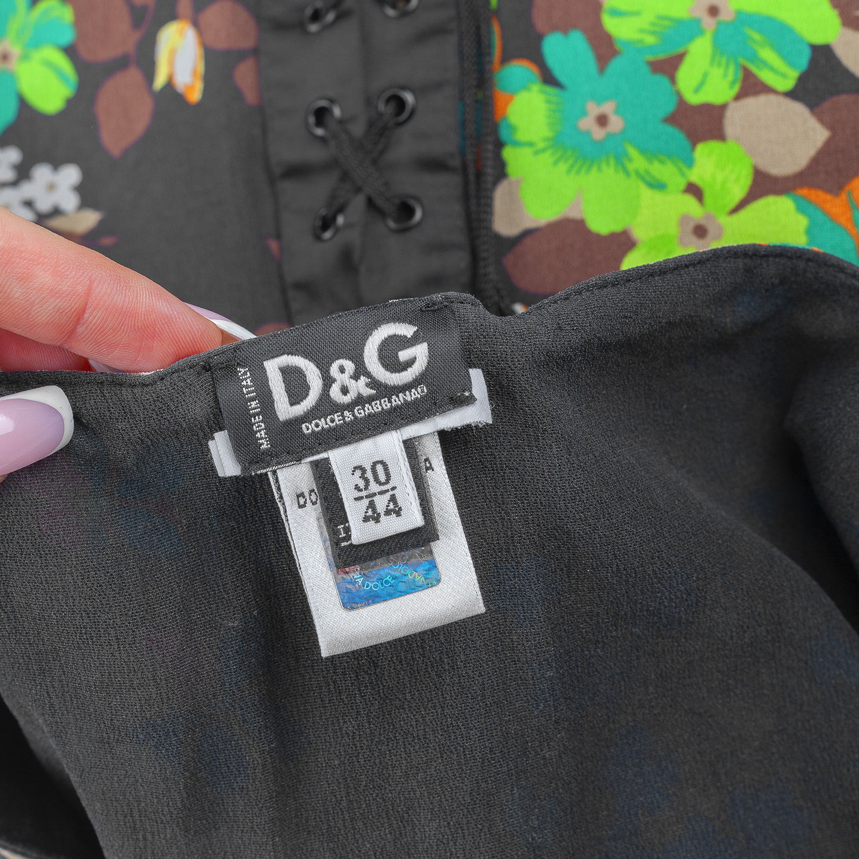 Dolce & Gabbana Dolce & Gabbana Vintage Silk Corset Flower Pencil Skirt Size 30" / US 8 / IT 44 - 6 Thumbnail
