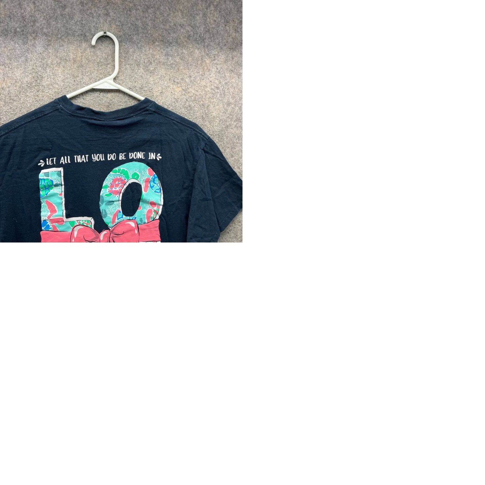 Spell VINTAGE Simply Southern Shirt Mens Medium Blue Crewneck Love Spell out Big Print Bow Crew Neck Short Sleeve Size US M / EU 48-50 / 2 - 9 Thumbnail