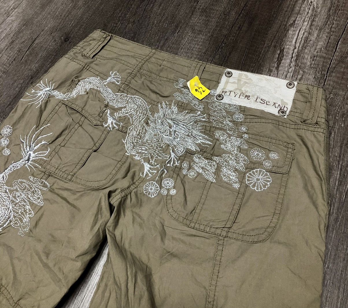 Japanese Brand × River Island River Island Cargo Pants Big Logo Dragon Sukajan Design Size US 32 / EU 48 - 2 Thumbnail