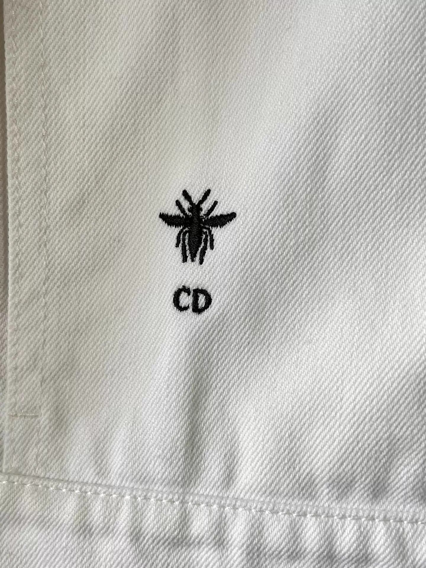 Dior Dior White Denim Jacket Back Floral Embroidery Bee Logo 36 Size XS / US 0-2 / IT 36-38 - 5 Thumbnail