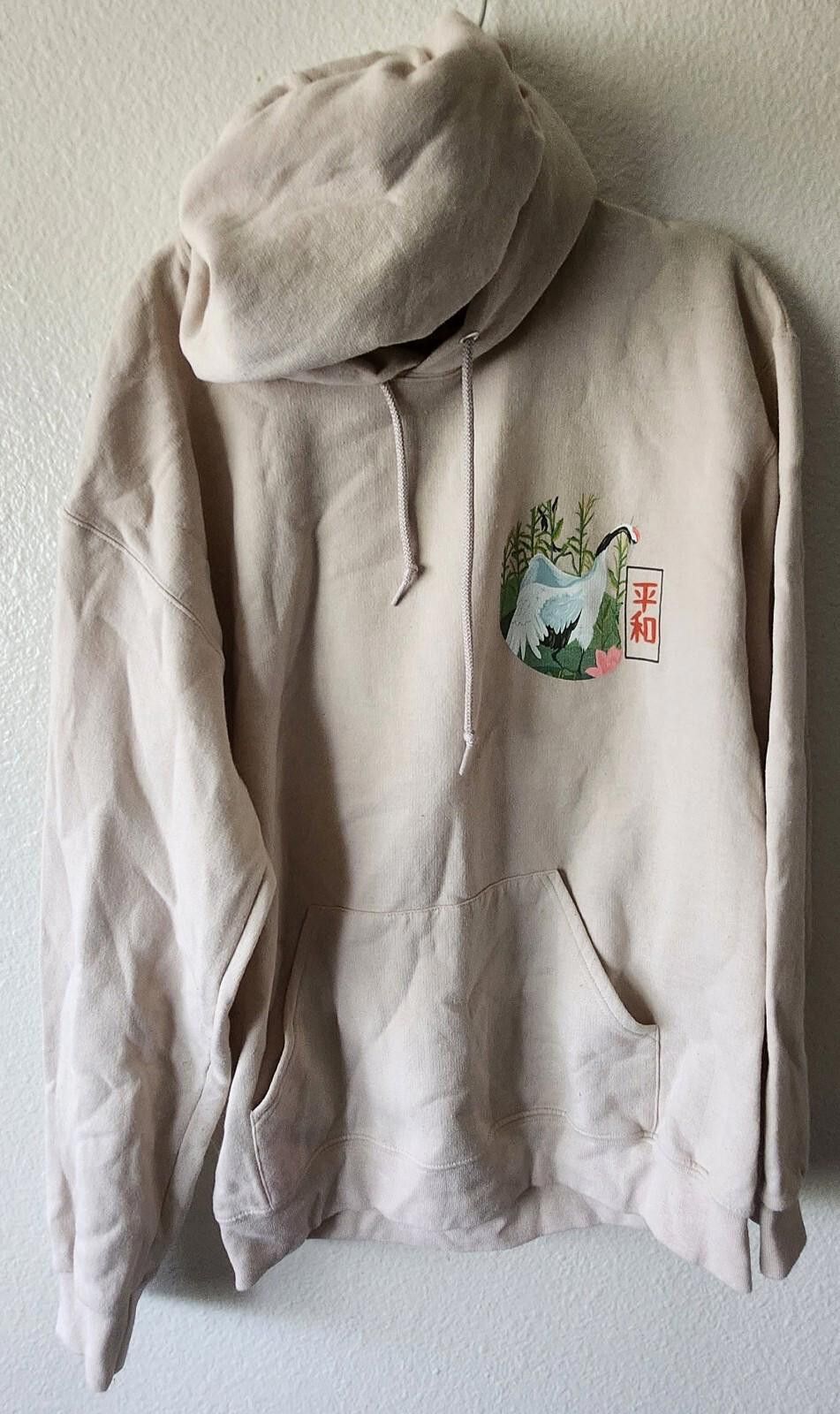 Designer Japanese Heron Hoodie Asian Bird Boho Crane Chinese Retro Size US S / EU 44-46 / 1 - 3 Thumbnail