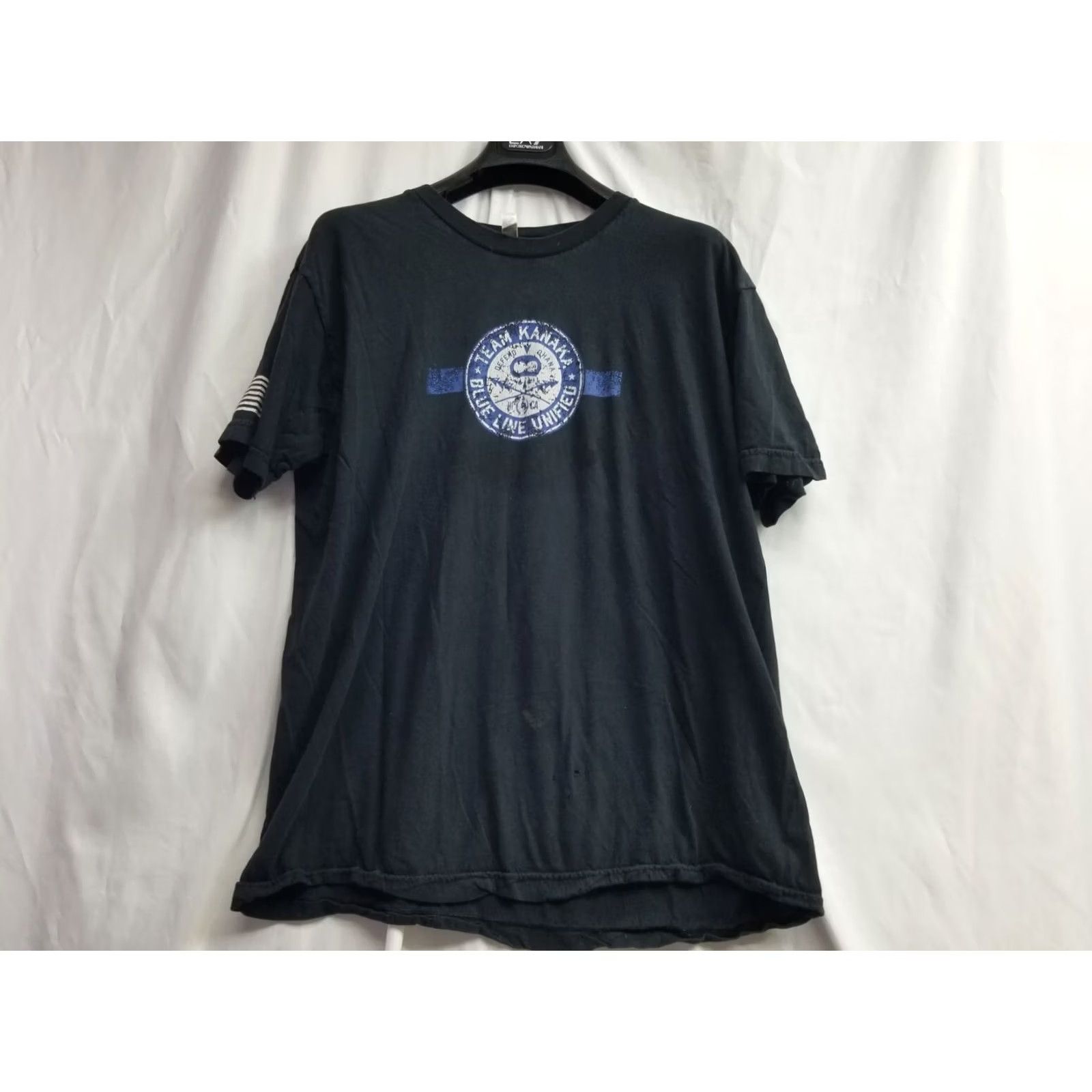 American Apparel Defend Ohana Hawaii Shirt Blue Unity Kanaka Men XL Black Short Sleeve Distressed Shirt Size US XL / EU 56 / 4 - 2 Thumbnail