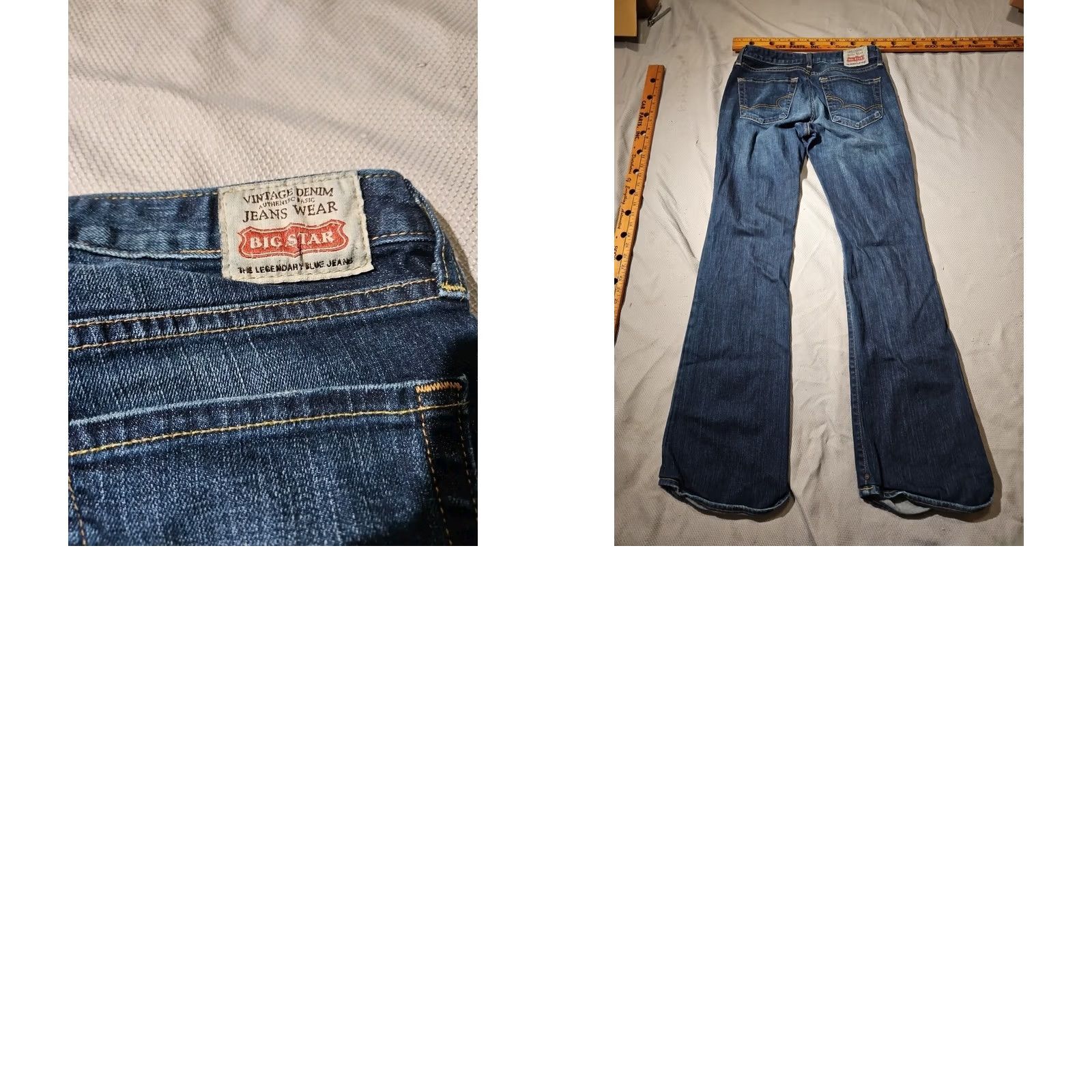Denime BIG STAR Jeans Womens Size 29 Regular Blue Honey Flare Denim Rodeo Western Pant - Pre-Owned, Excellent Condition, Measurements Provided Size 29" - 10 Thumbnail