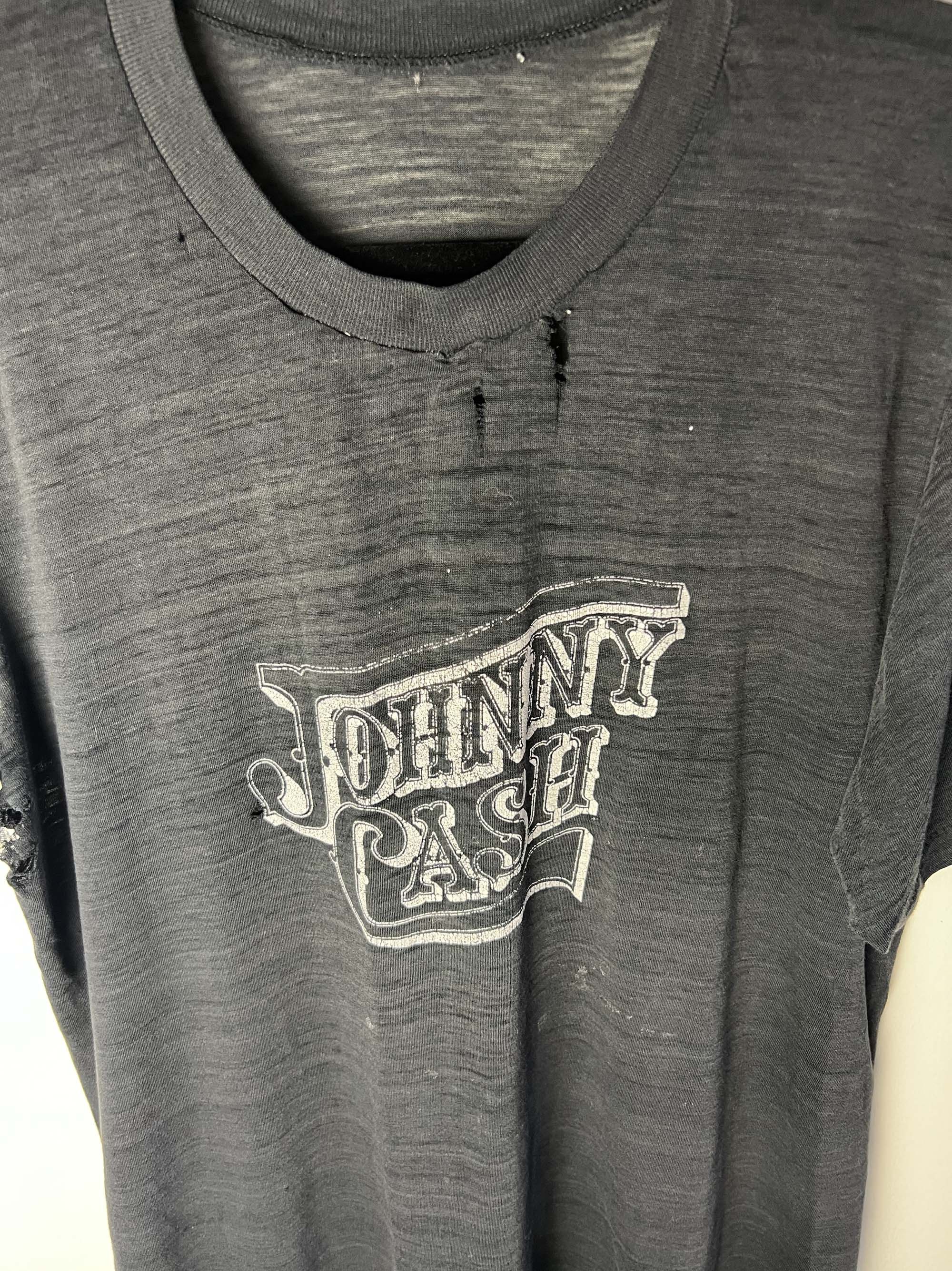 Vintage RARE Vintage 1980's Johnny Cash Ultra Thin T-Shirt Size US M / EU 48-50 / 2 - 6 Thumbnail