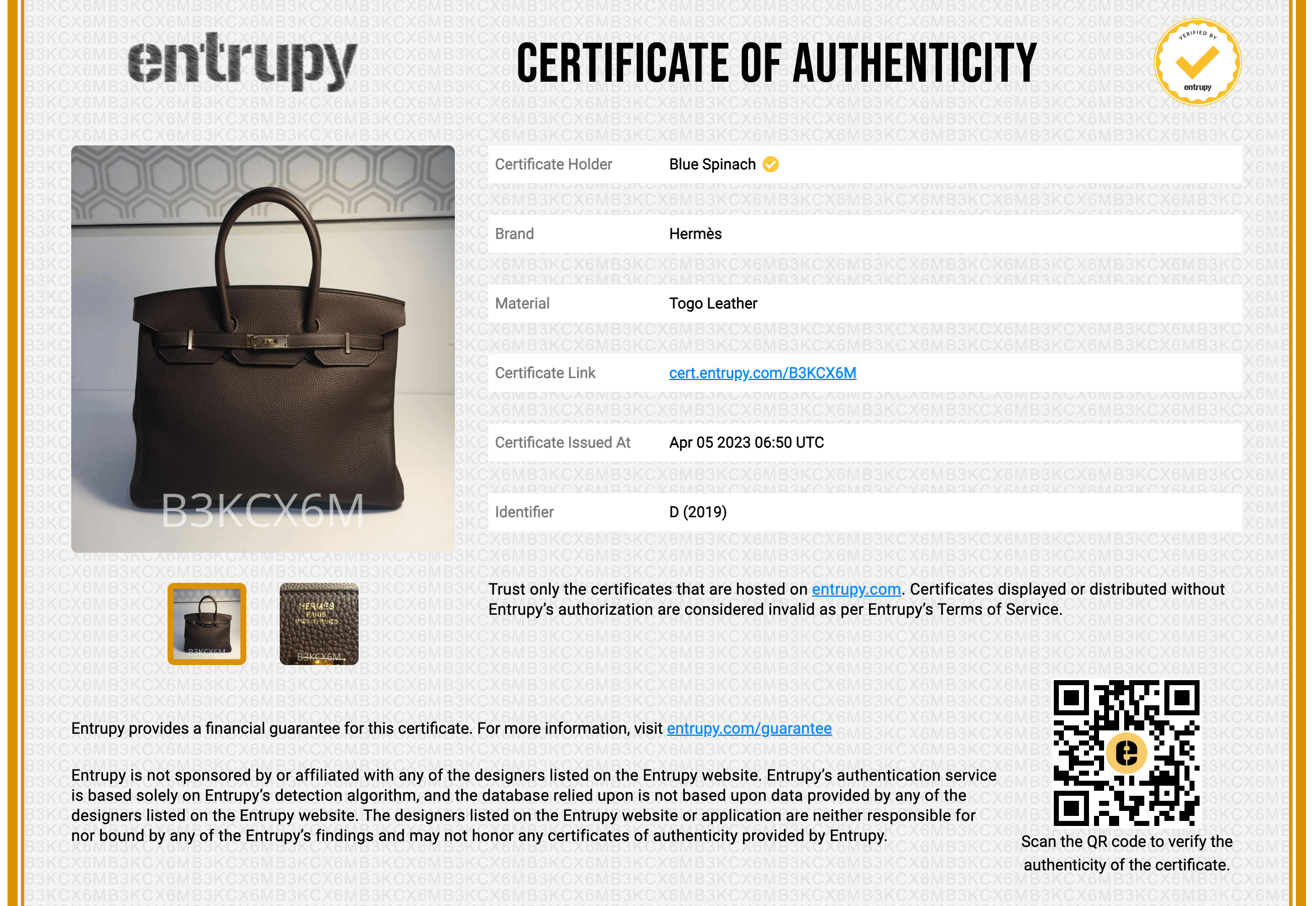 Hermes Birkin 35 GHW Size ONE SIZE - 3 Thumbnail