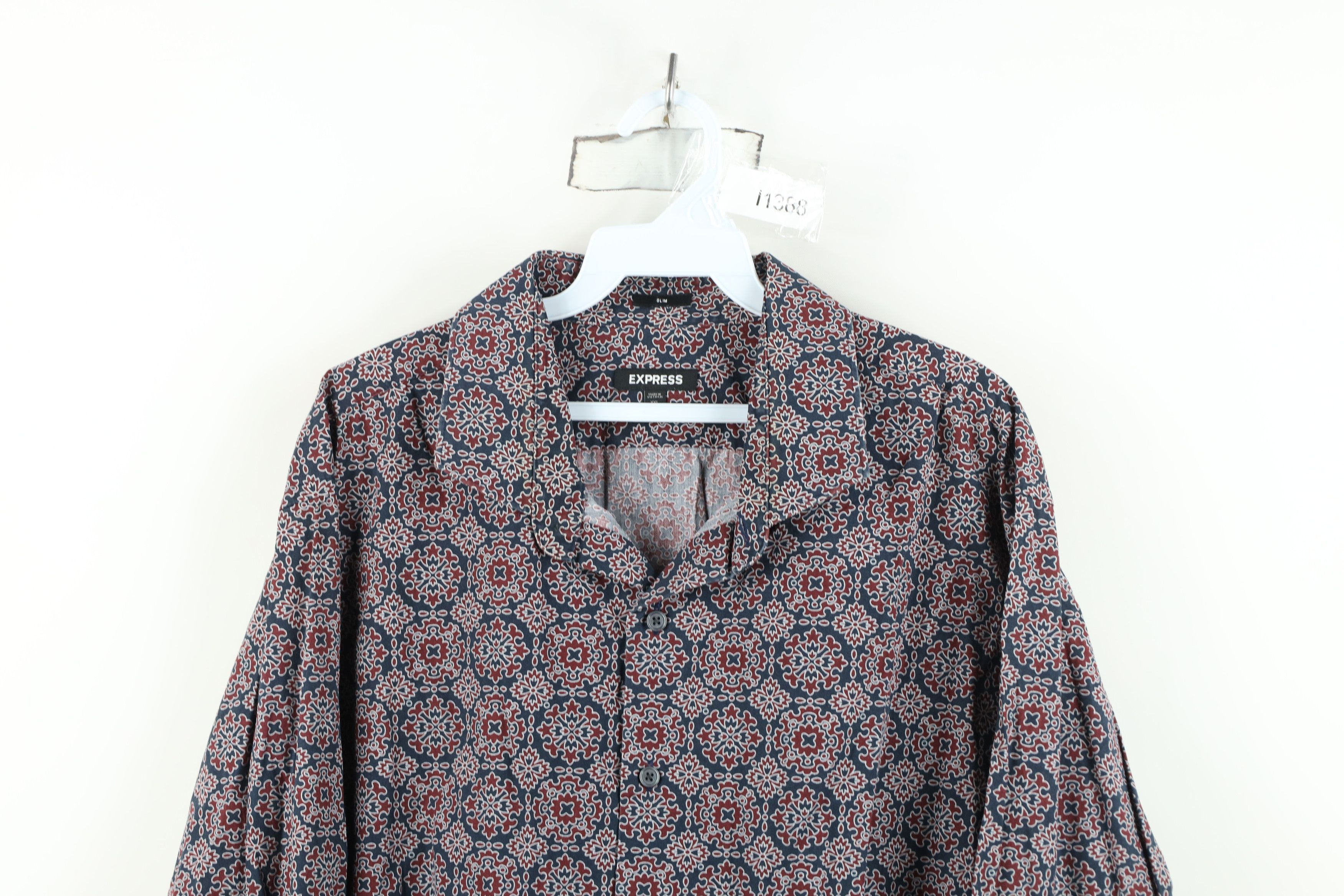 Express Express Slim Geometric Tapestry Collared Button Shirt Cotton Size US XXL / EU 58 / 5 - 2 Thumbnail