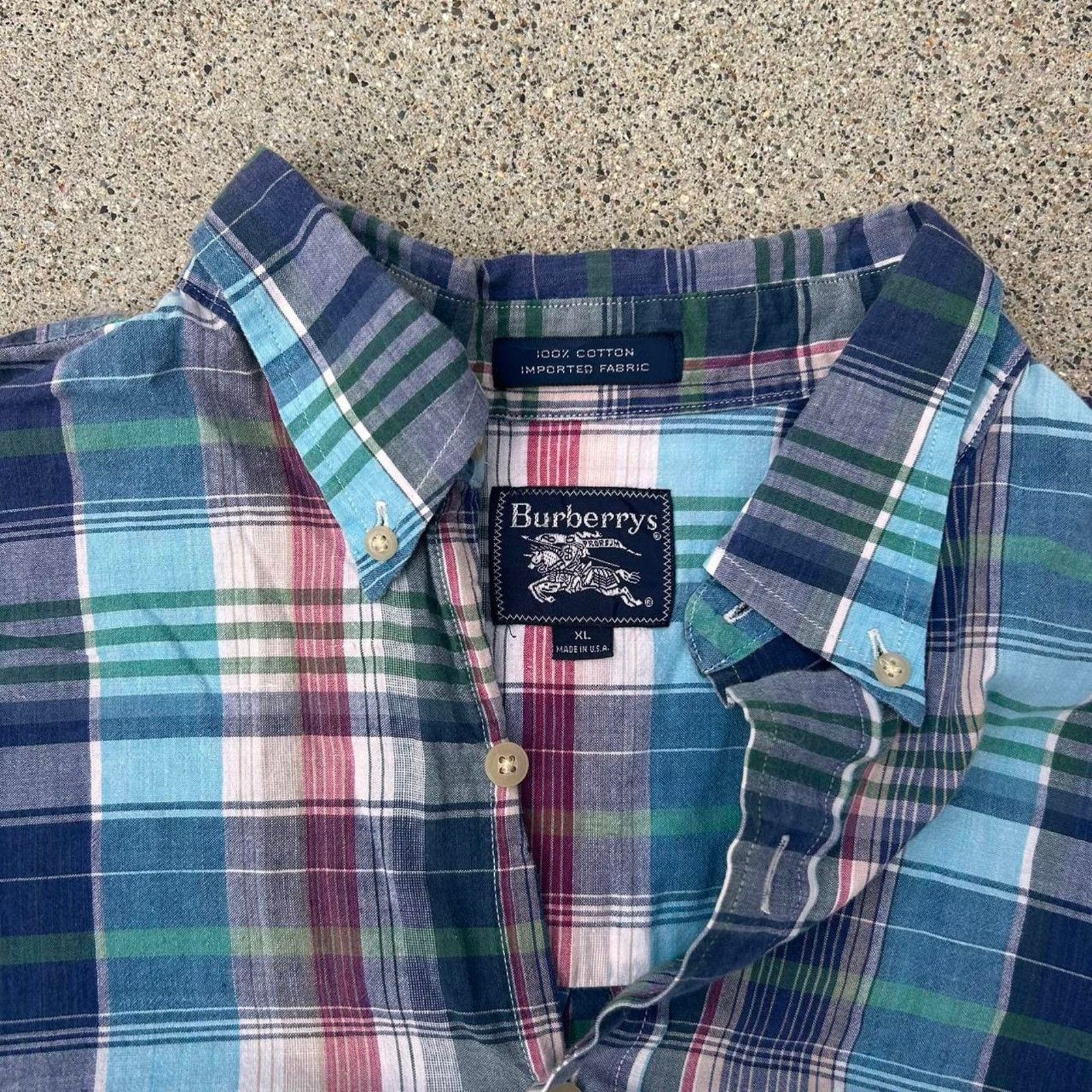 Burberry Vintage burberry plaid button up Size US XL / EU 56 / 4 - 2 Thumbnail