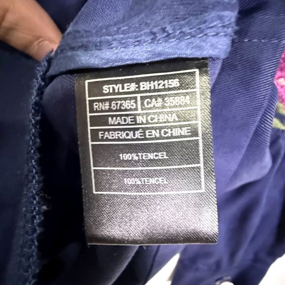 BB Dakota BB Dakota Jacket Women’s Small Navy Floral Embroidered Utility Zip Front Size S / US 4 / IT 40 - 4 Thumbnail