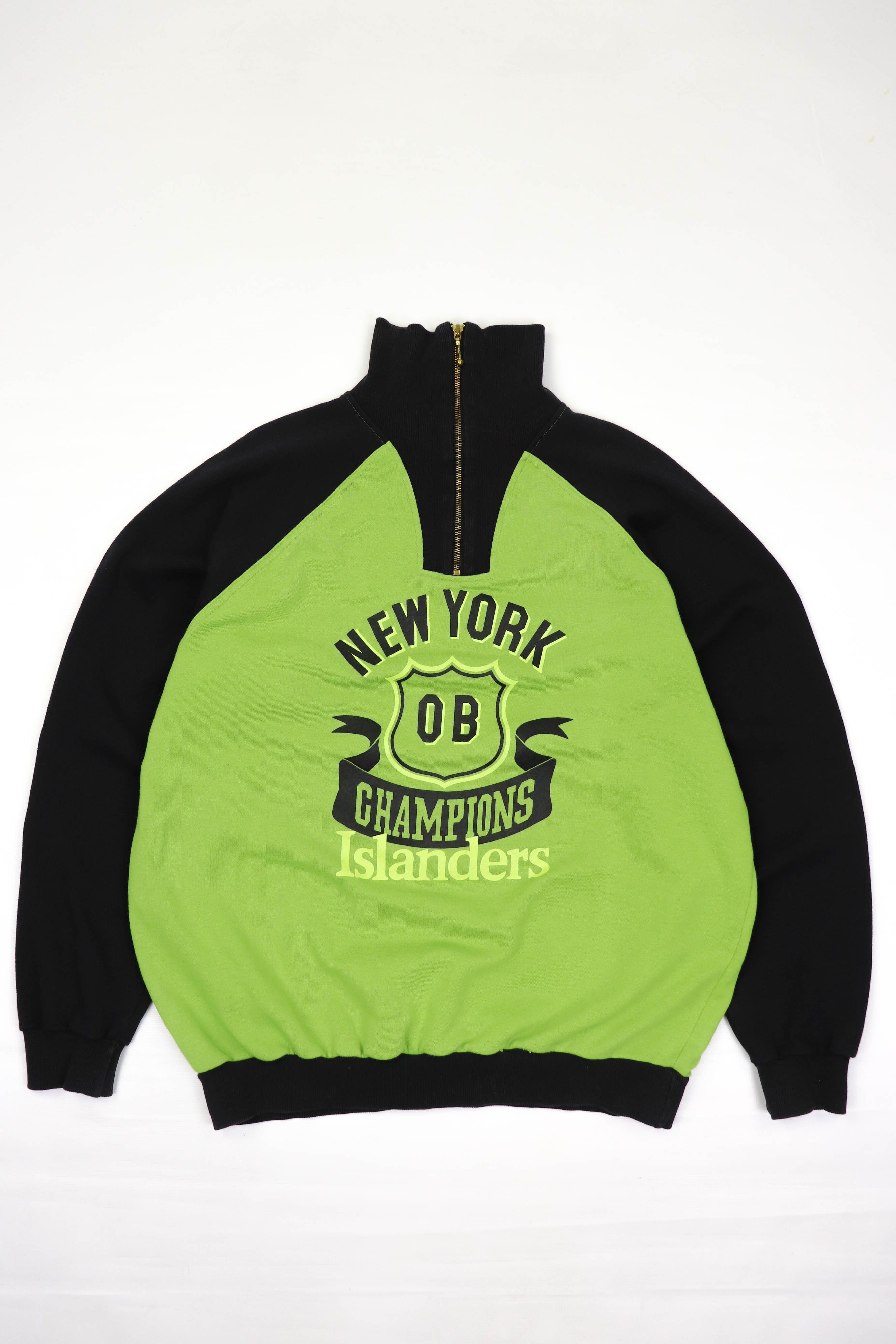 Vintage 90s Vintage New York Champions Islanders 1/3 Zip Sweatshirt Size US L / EU 52-54 / 3 - 1 Thumbnail