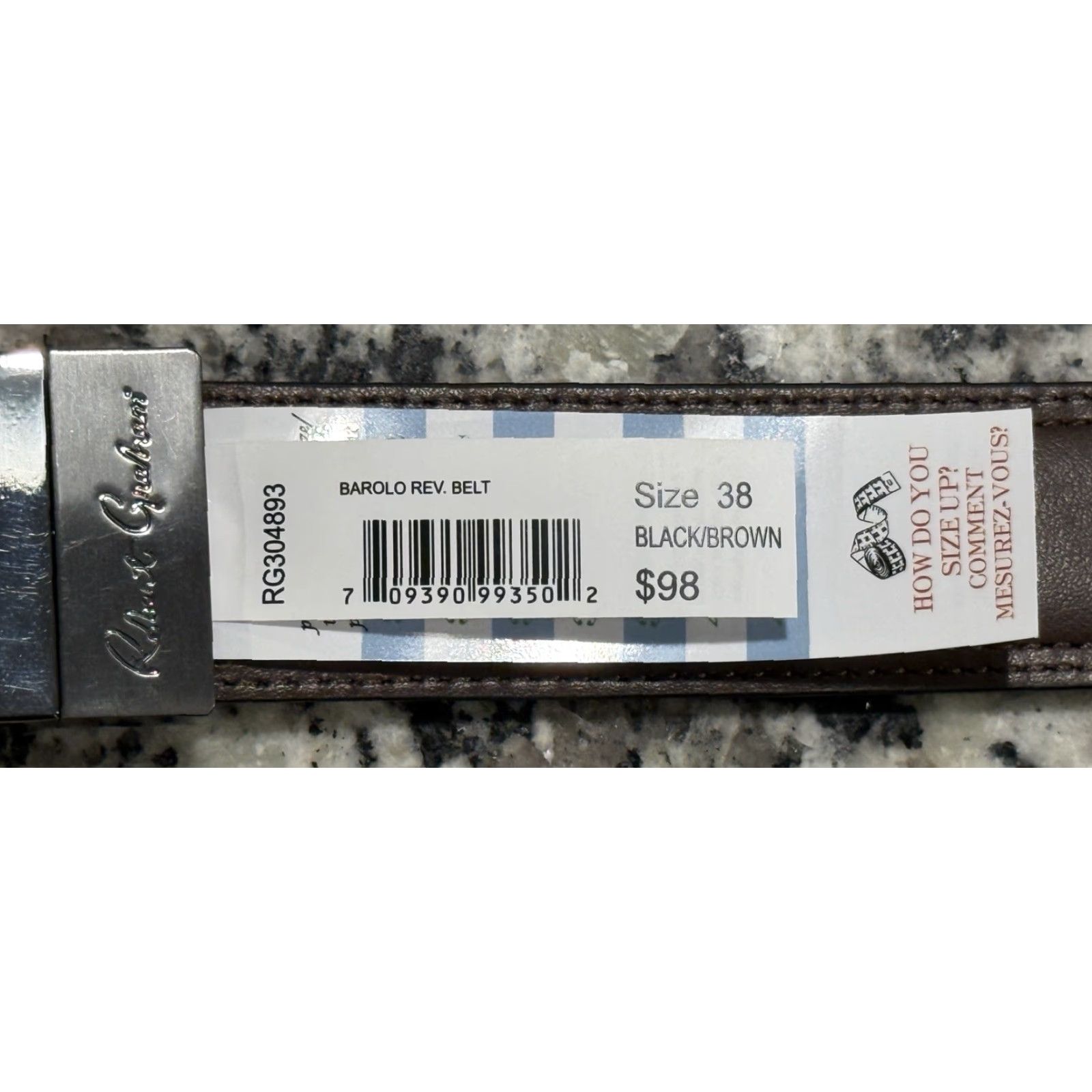 Robert Graham Robert Graham Belt Adult 38 Black/Brown Reversible Leather Dress Belt Barolo Paisley Mens Size 38 - 4 Thumbnail