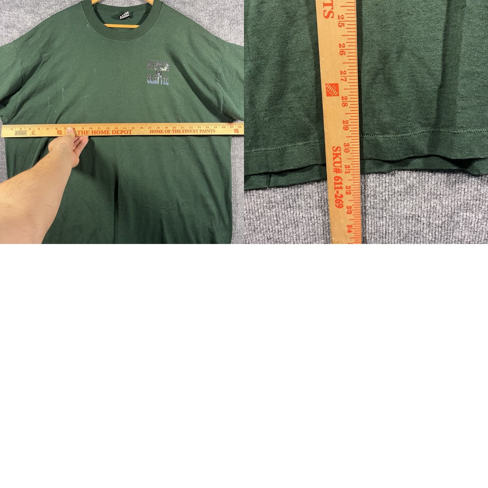 Fruit Of The Loom VINTAGE Fruit of the Loom Shirt 3XL Crew Neck Graphic T-Shirt 90s Movie Sleepless In Seattle Green Mens Size US XXL / EU 58 / 5 - 8 Thumbnail