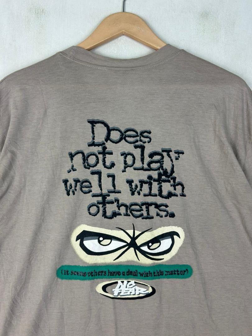 No Fear Vintage 1990s No Fear Does Not Play Well With Others T-shirt Size US L / EU 52-54 / 3 - 3 Thumbnail