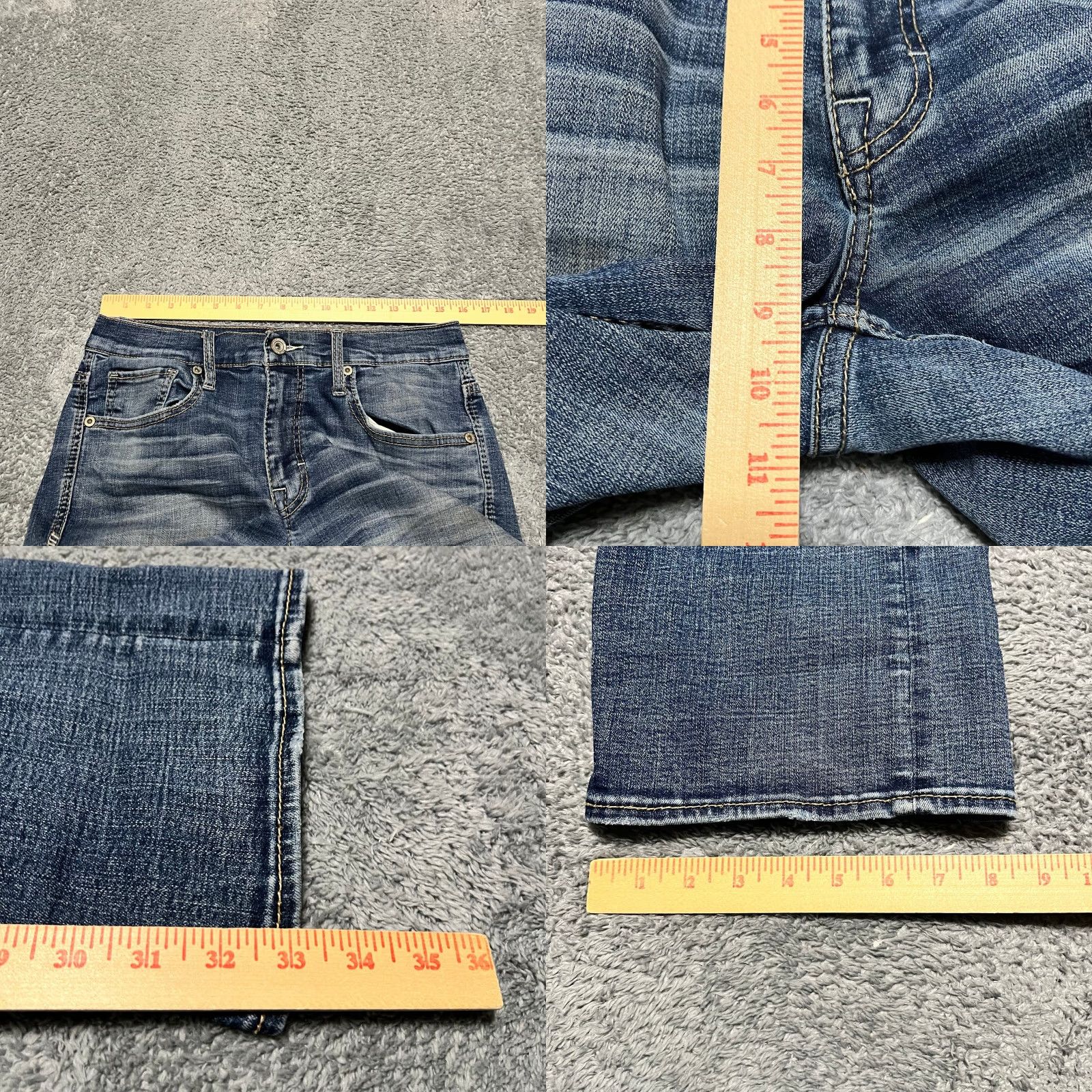 BKE BKE Jeans Mens 31 x34 Jake Straight Whisker Distressed Blue Denim Pants Mens Regular 31 Blue Distressed 90s? Size US 31 - 8 Thumbnail