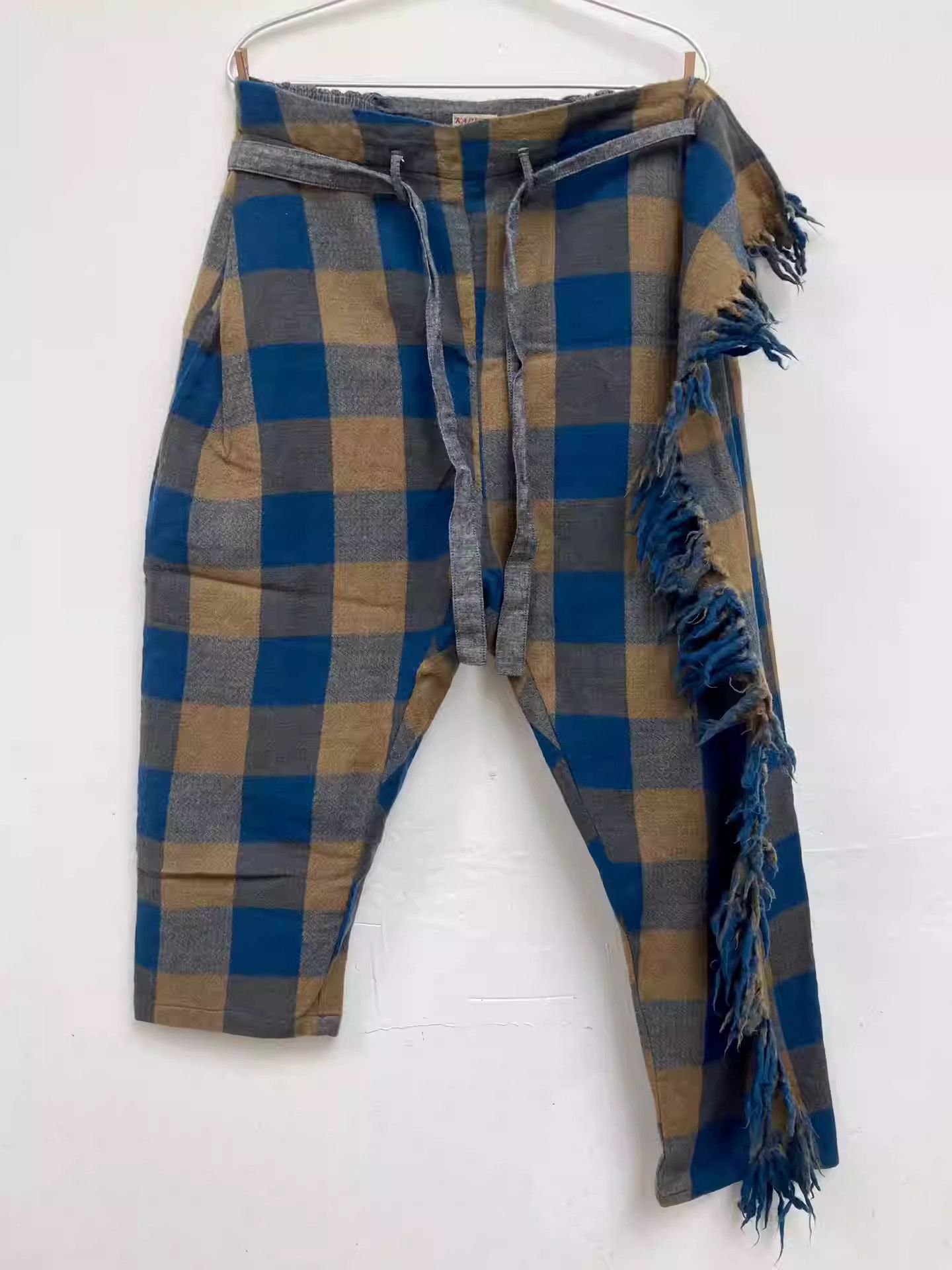 kapital Plaid Irregular Wool Pants