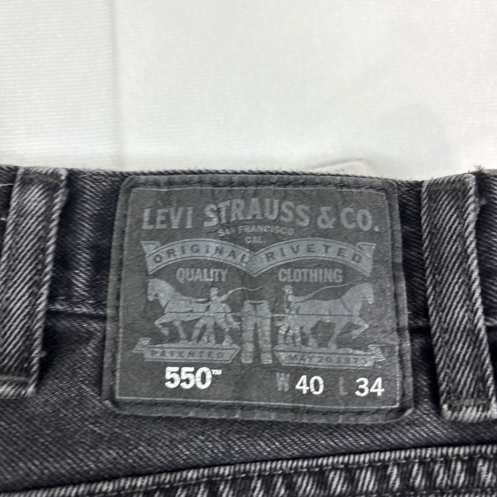 Levi's Levi's 550 Jeans Adult 40x34 Black Denim Relaxed Fit Red Tab Straight Leg Size US 40 / EU 56 - 2 Thumbnail