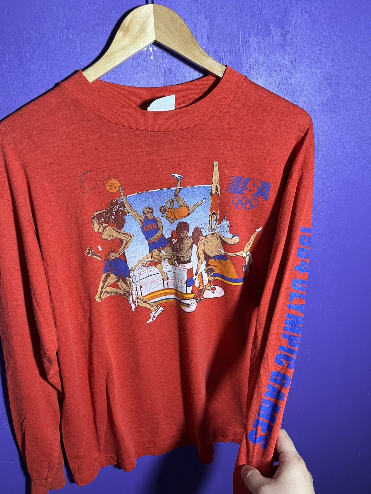 Levi's × USA Olympics × Vintage Vintage Levis 1984 Olympics games long-sleeve t-shirt Size US L / EU 52-54 / 3 - 3 Thumbnail