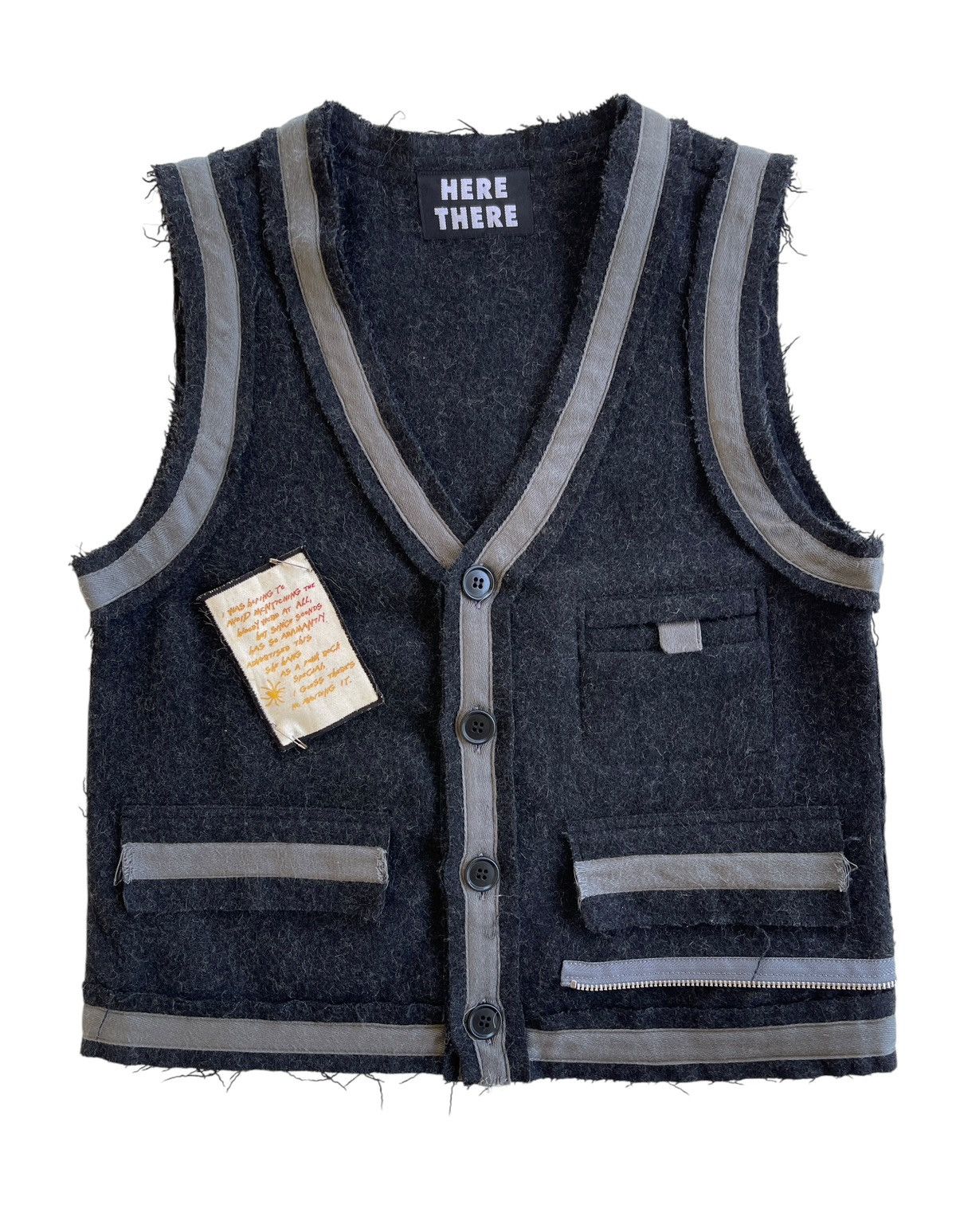 Japanese Brand Japanese Here There Wool Punk Vest Size US XS / EU 42 / 0 - 2 Thumbnail