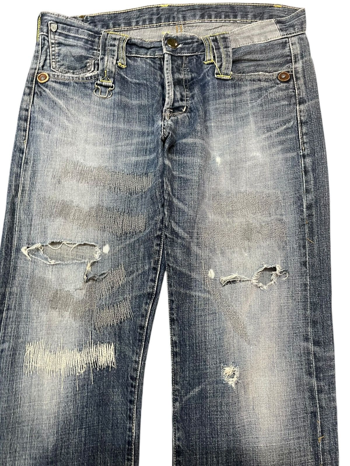 Hysteric Glamour × Japanese Brand Vintage 08 Augeh Tokyo Paint Splatter Distressed Denim Size US 34 / EU 50 - 2 Thumbnail