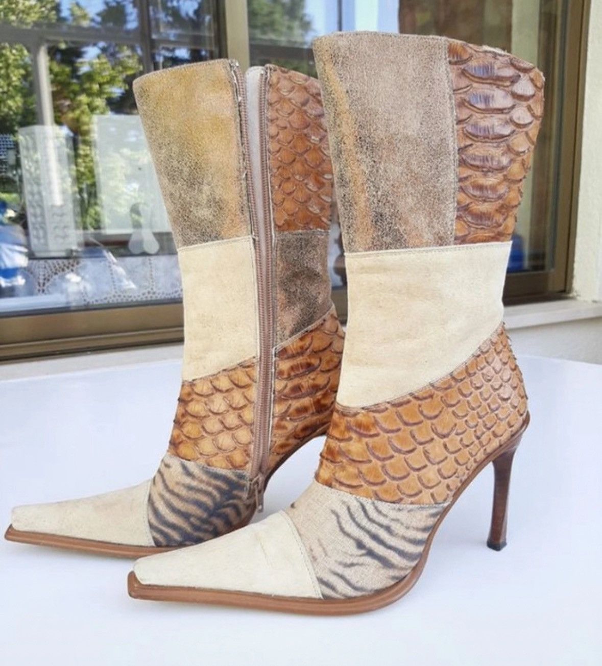 Western Fluxá crocodile leather boots 37