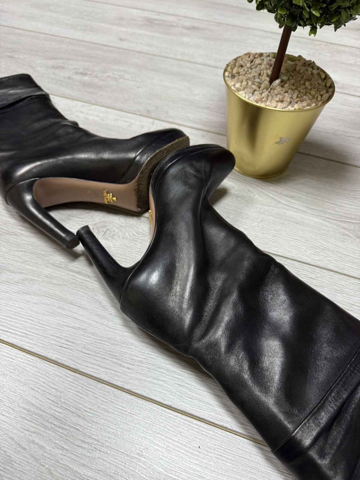Prada Prada leather calzature donna high boots Size US 7 / IT 37 - 6 Thumbnail