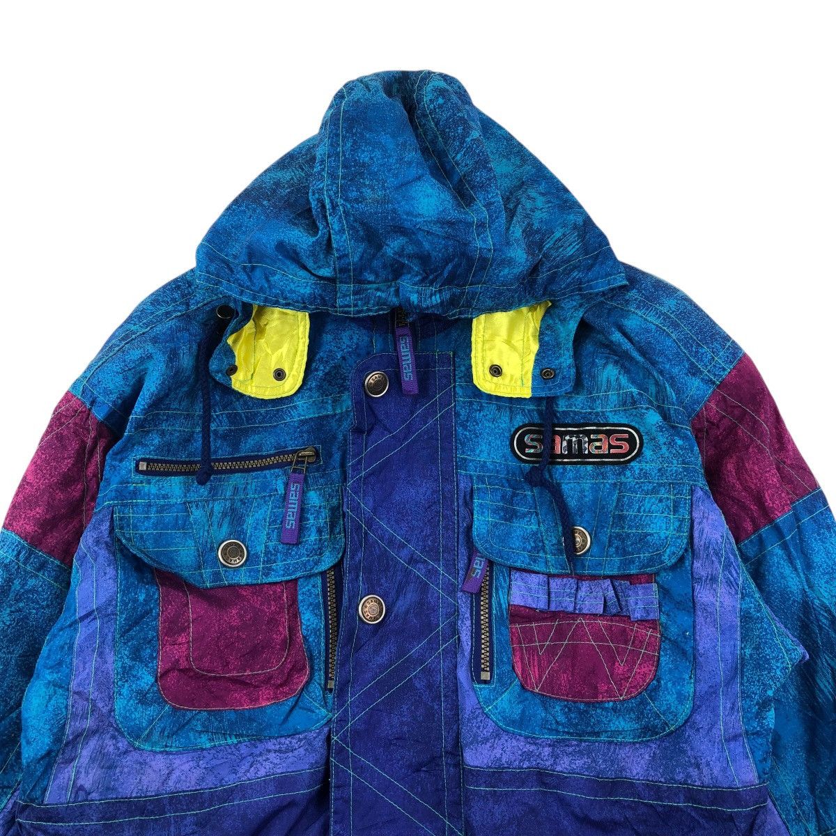 Vintage SAMAS SKI WEAR Zipper Close Button Heavy Jacket Size US L / EU 52-54 / 3 - 3 Thumbnail