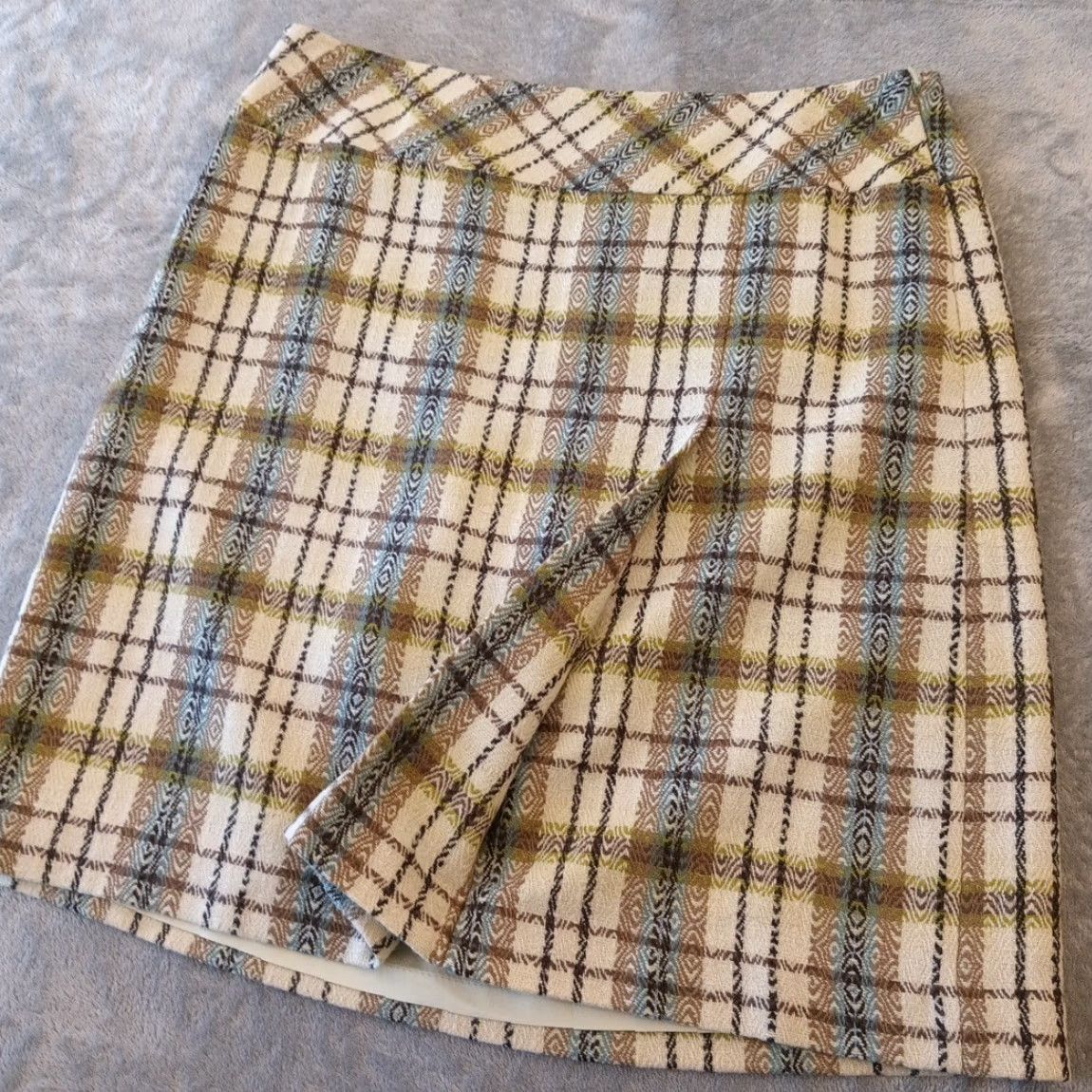 Ann Taylor Ann Taylor Skirt Petites Knee Length Pencil Lined Green plaid 10P Women Vintage No 2010s? Size 32" / US 10 / IT 46 - 4 Thumbnail