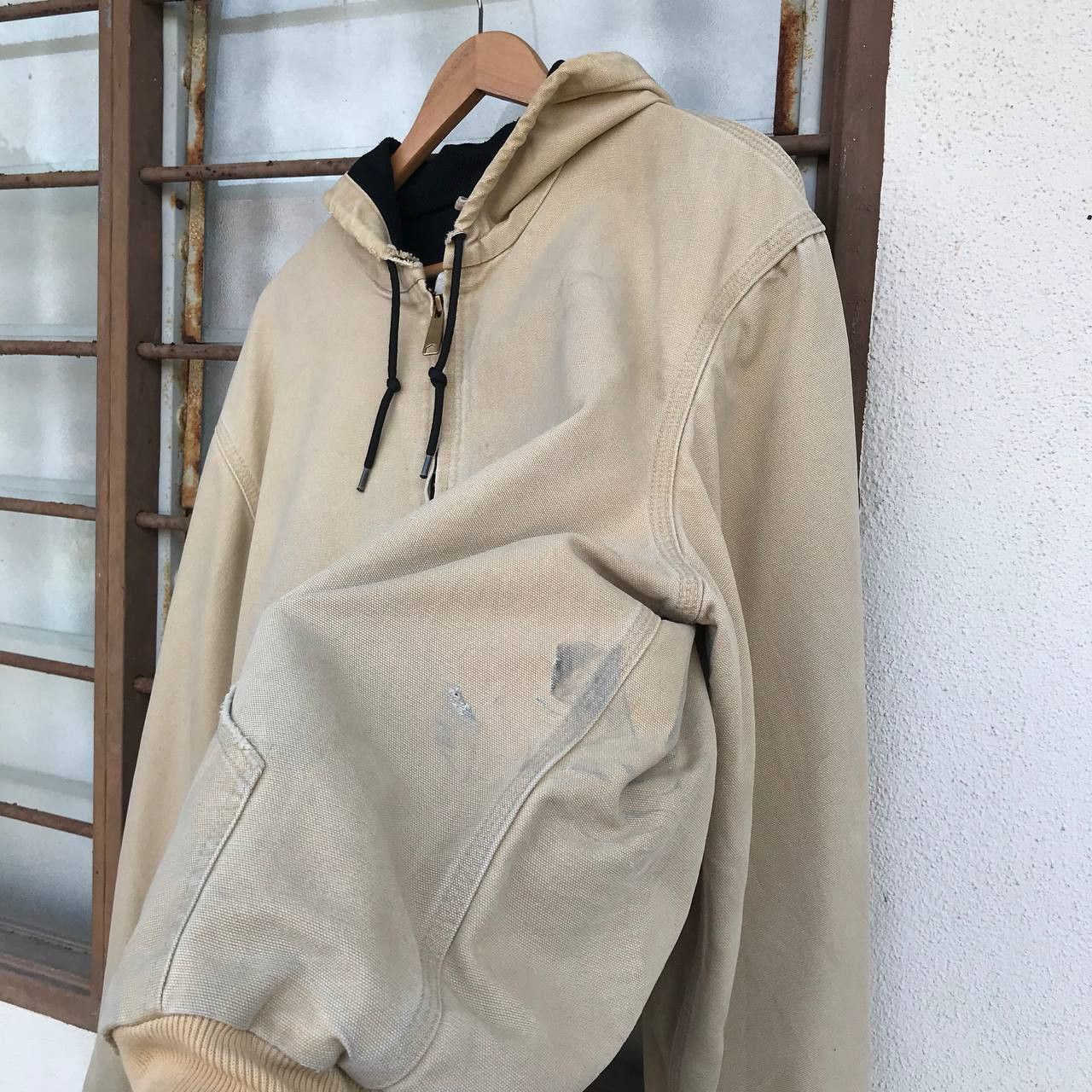 Carhartt × Vintage VINTAGE CARHARTT CANVAS JUMPER TRASHED DISTRESSED HOODIE Size US L / EU 52-54 / 3 - 4 Thumbnail
