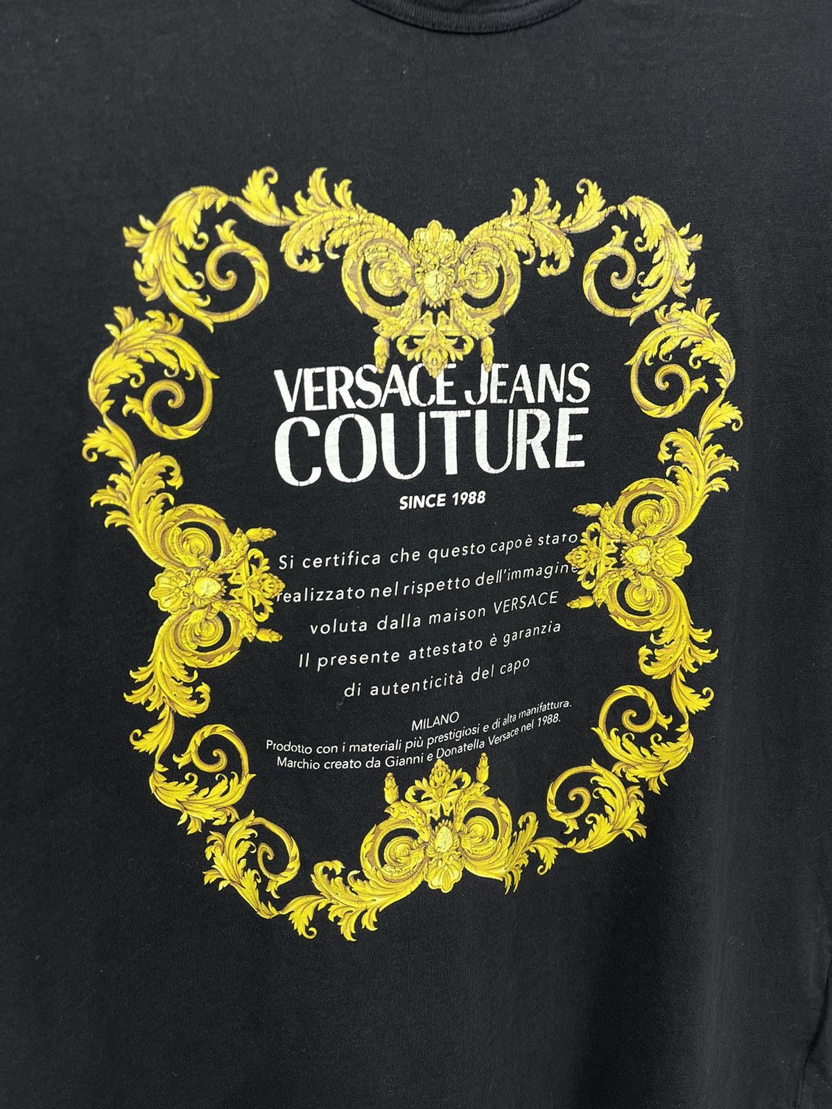 Versace Jeans Couture Versace Jeans Couture T-Shirt Size L Black Big Logo Size US L / EU 52-54 / 3 - 3 Thumbnail
