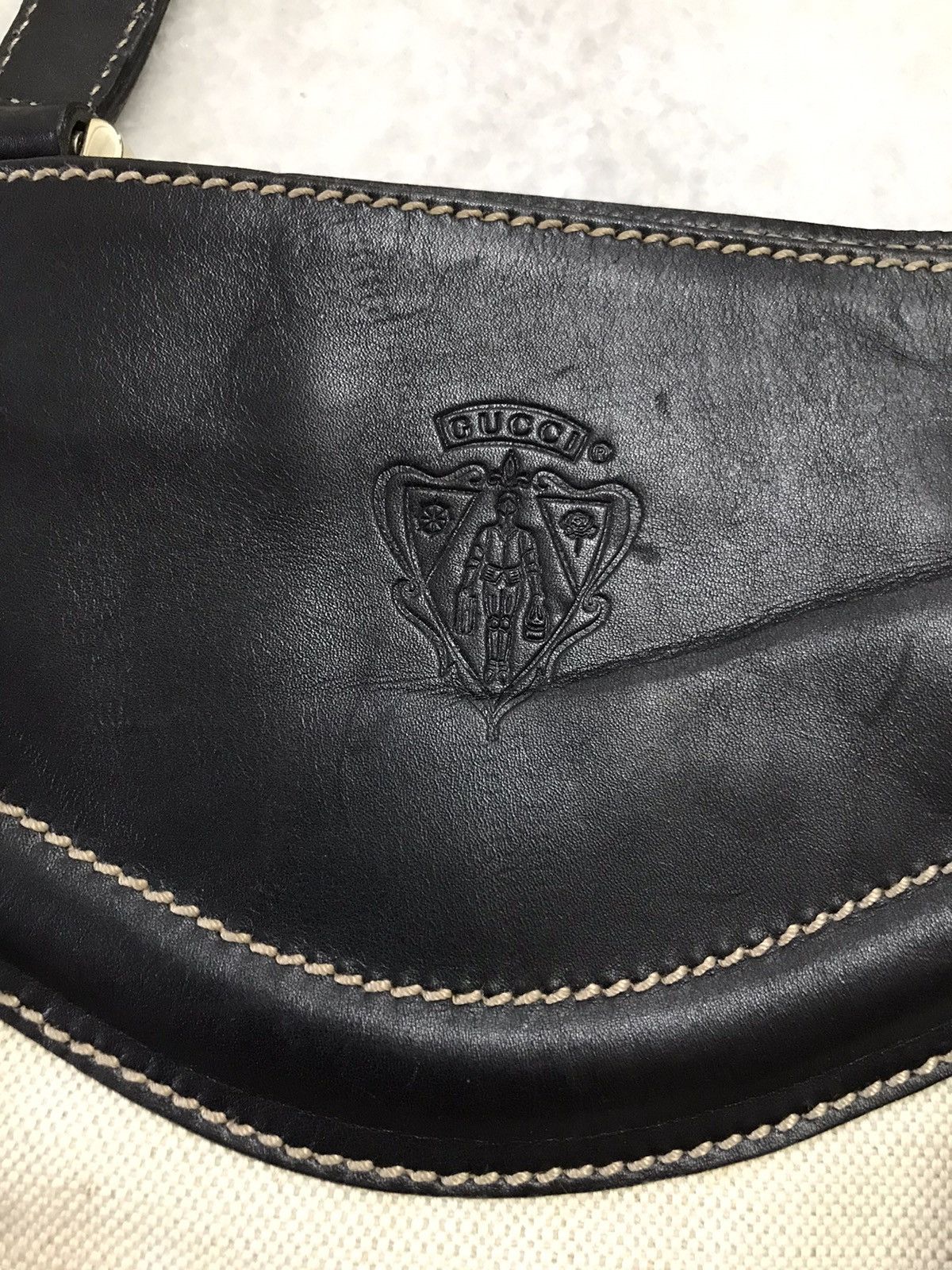 Gucci Vintage Gucci Tote Bag Canvas Black Leather Size ONE SIZE - 6 Thumbnail