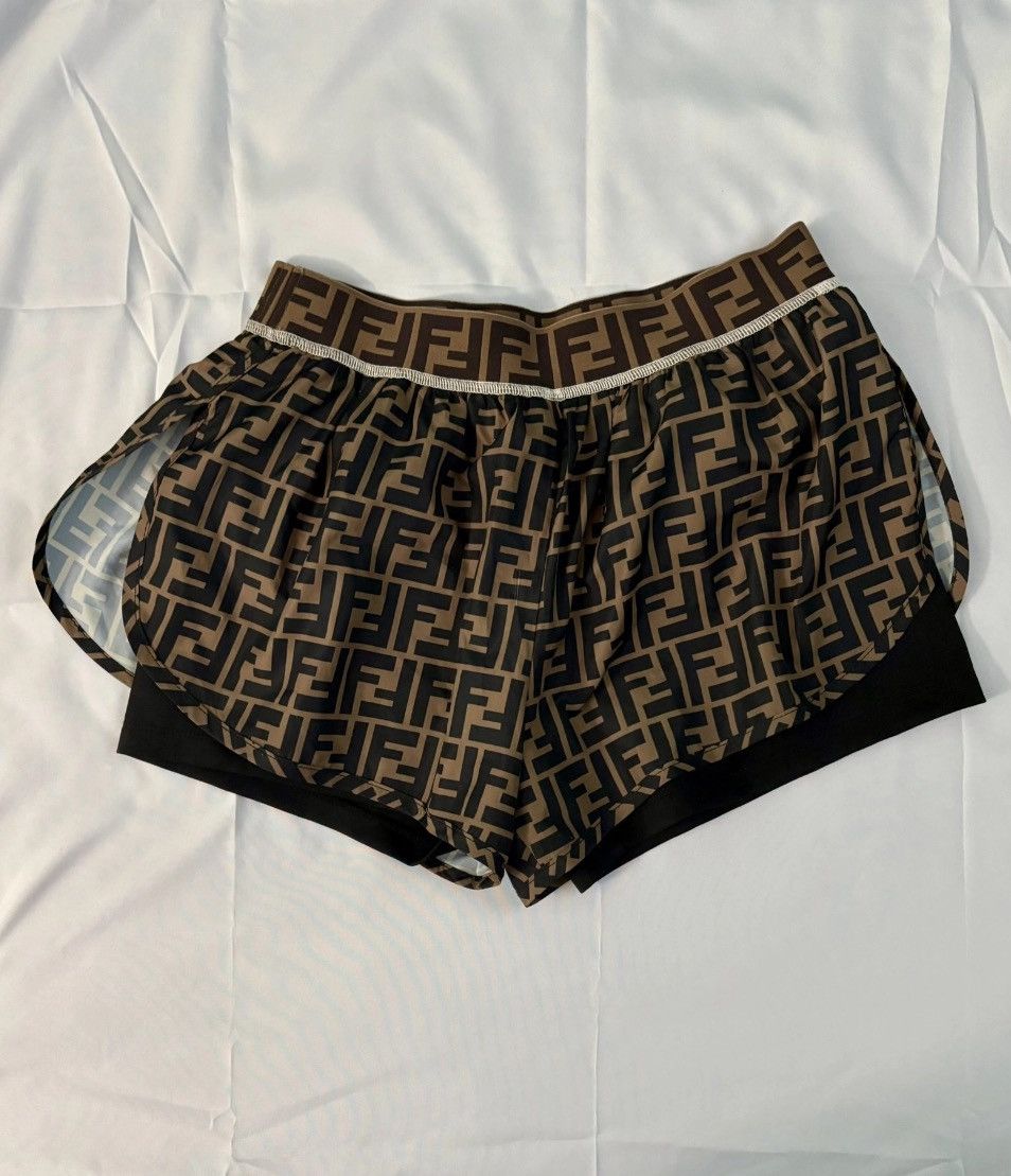 Fendi Fendi Zucca FF Monogram Athletic/Beach Tights Shorts Size 28" / US 6 / IT 42 - 2 Thumbnail