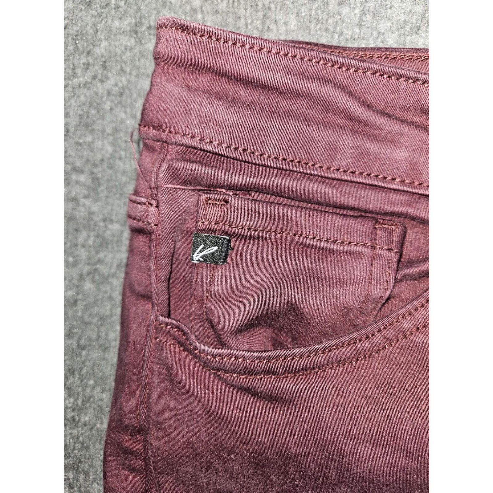 Vintage VINTAGE: No KanCan Jeans Womens 31 Burgundy Mid Rise Skinny Stretch Denim KCS9008BURG-SF Size 24" / US 00 / IT 34 - 7 Thumbnail