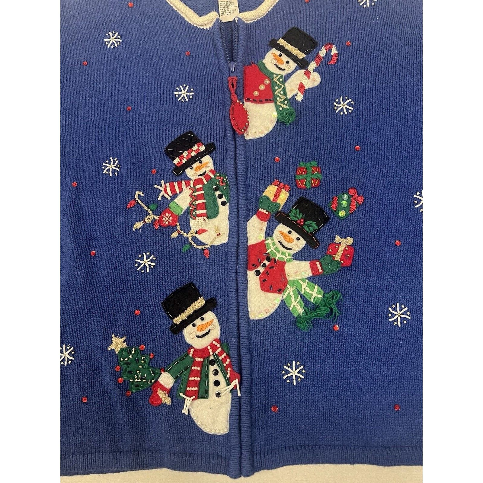 Heir VTG Heirloom Ugly Christmas Knit Cardigan Womens Sz M Size M / US 6-8 / IT 42-44 - 4 Thumbnail