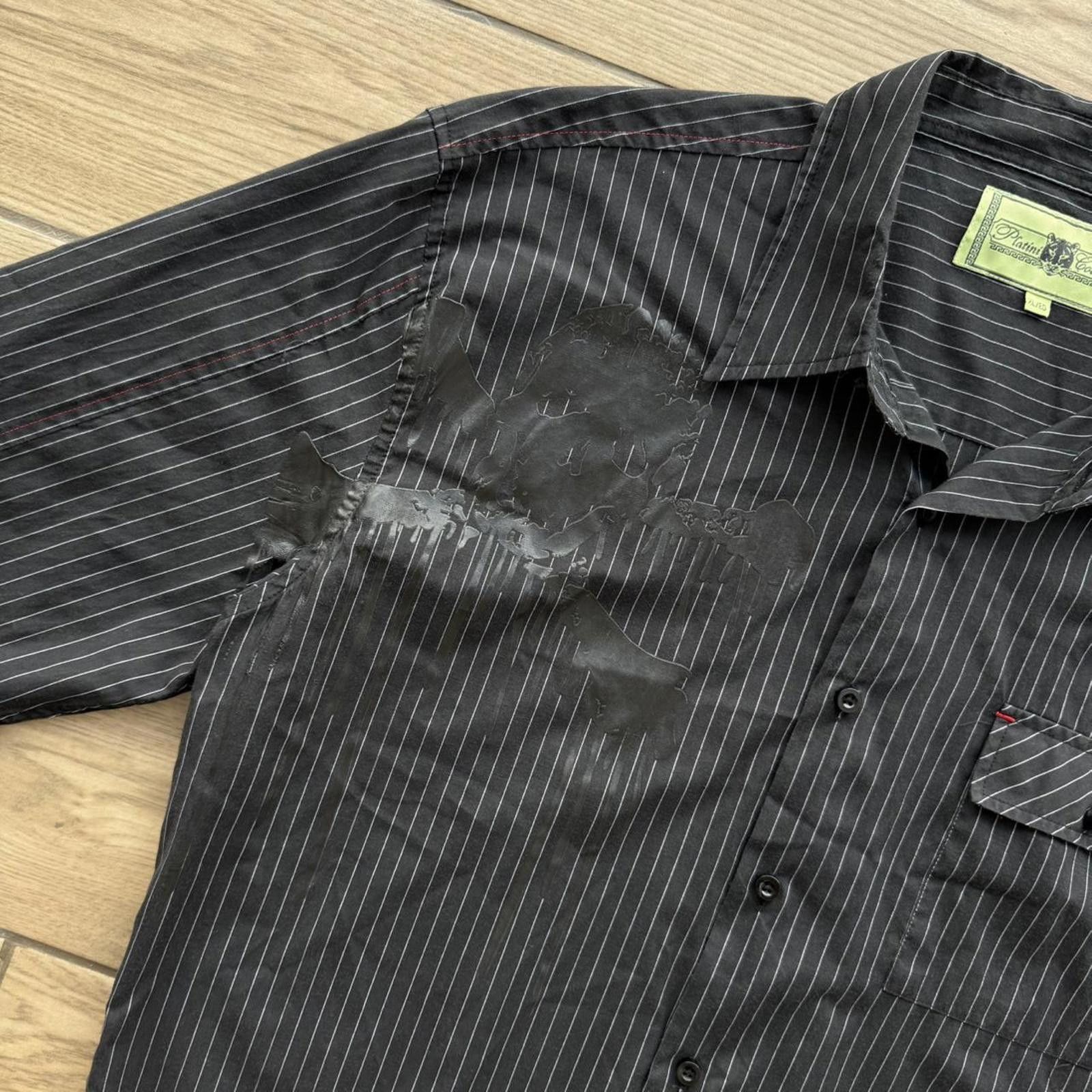 Affliction Y2K Skull Platini Affliction Holographic button up shirt Size US XL / EU 56 / 4 - 2 Thumbnail