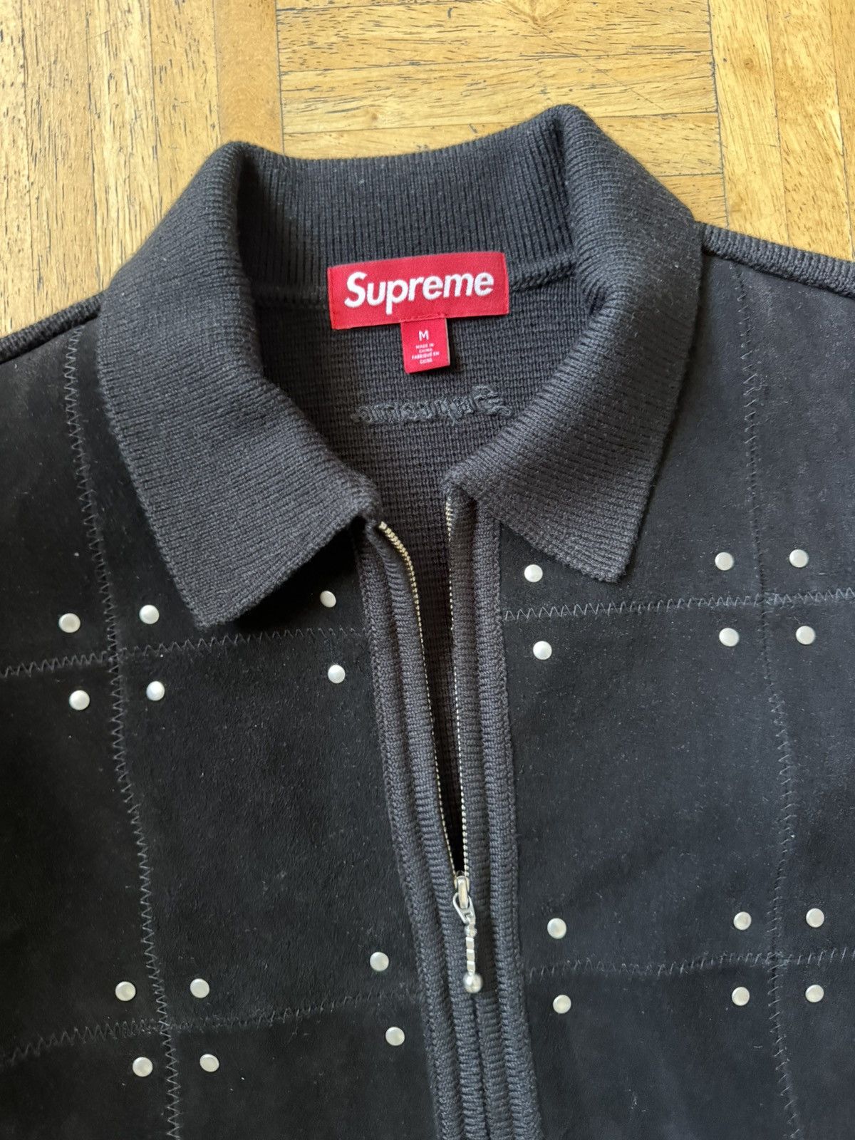 Supreme Studded Suede Zip Up Cardigan (F/W ‘25) Size US M / EU 48-50 / 2 - 3 Thumbnail