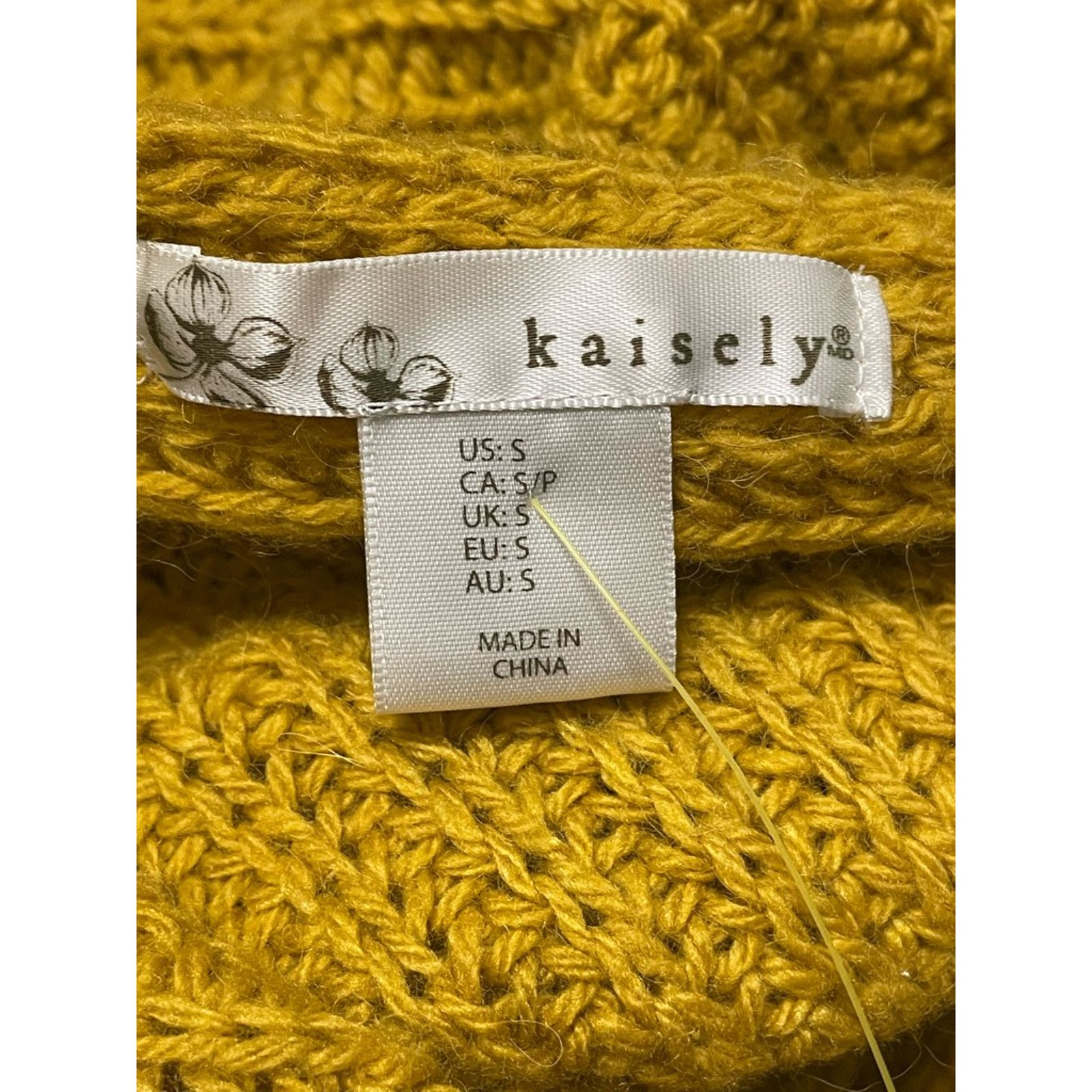 Other Kaisely Sweater Cropped Open Back Waffle Knit Mustard Small Size S / US 4 / IT 40 - 7 Thumbnail