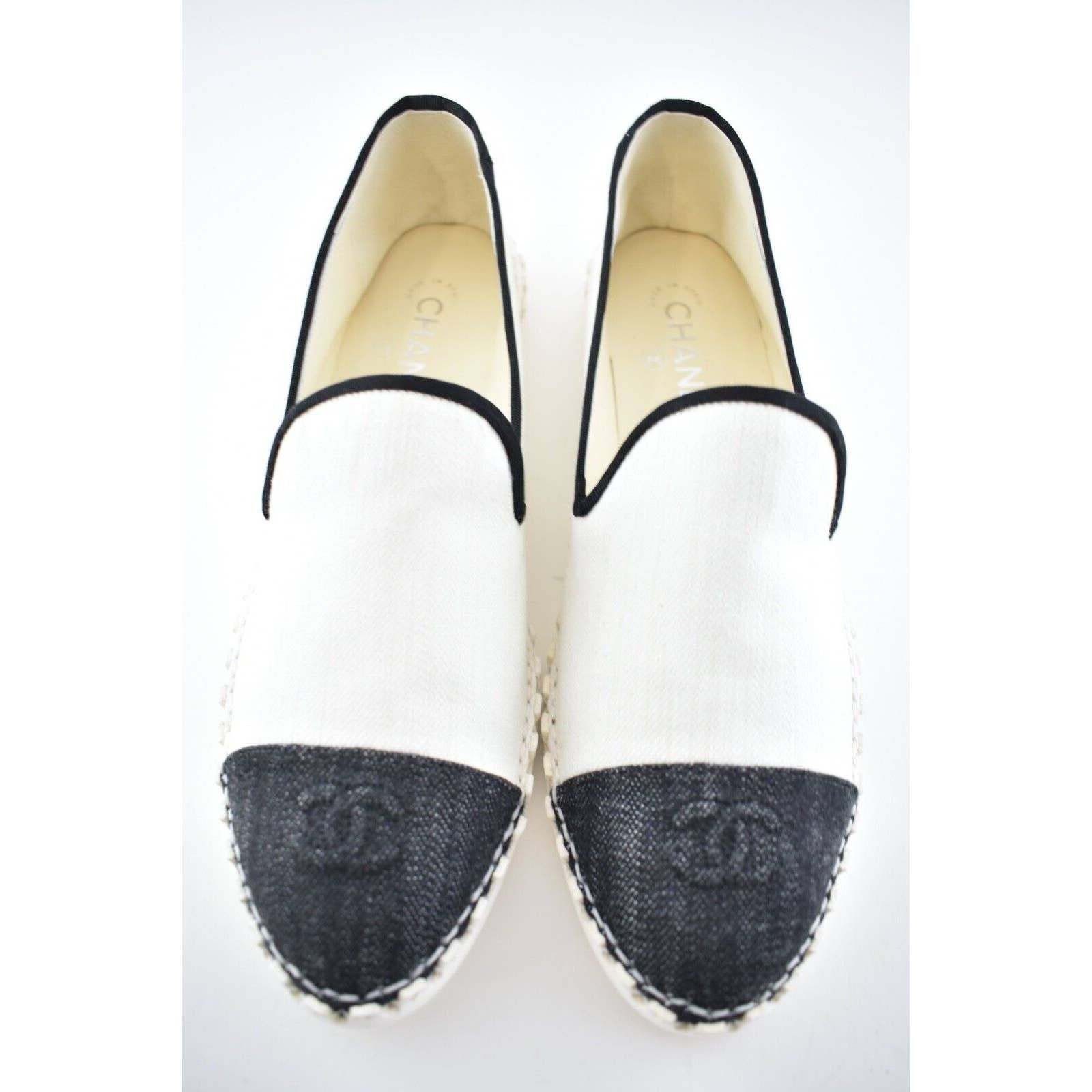 Chanel 19C Fabric CC Logo Cap Toe Moccasin Ballet Loafer Flat 41 Size US 11 / IT 41 - 1 Thumbnail