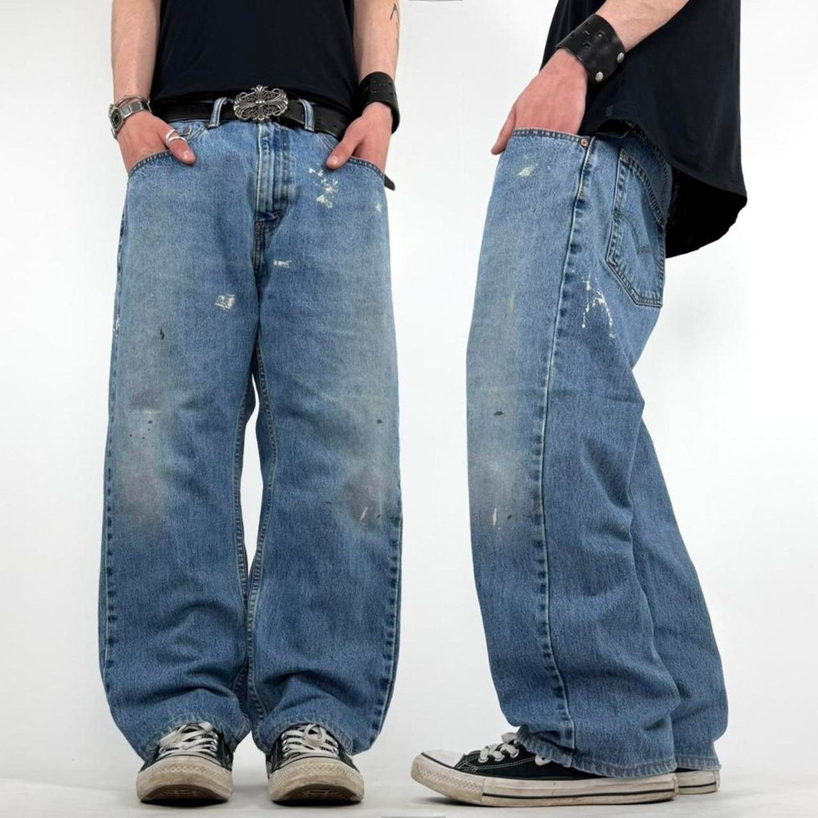 Vintage rare levi's baggy wide leg y2k grunge skater jeans