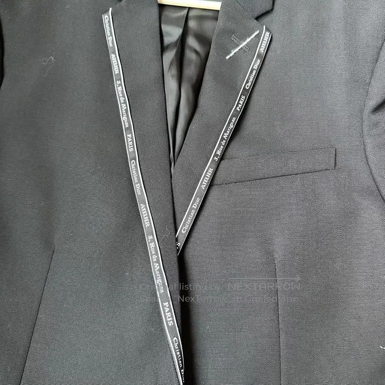 Dior Dior Black pure wool striped logo suit Size 48R - 3 Thumbnail