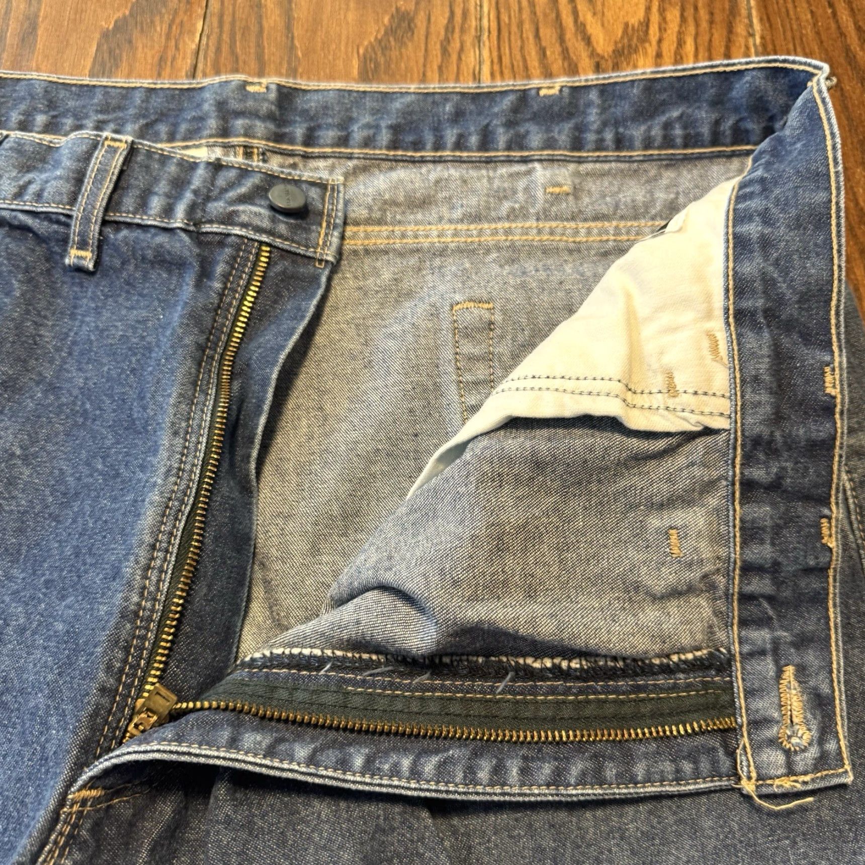 Carhartt VINTAGE Carhartt Jeans Mens 44x32 Flame-Resistant FR Work Denim 5-Pocket Relaxed Straight Blue 1990s Mens Size US 44 / EU 60 - 6 Thumbnail