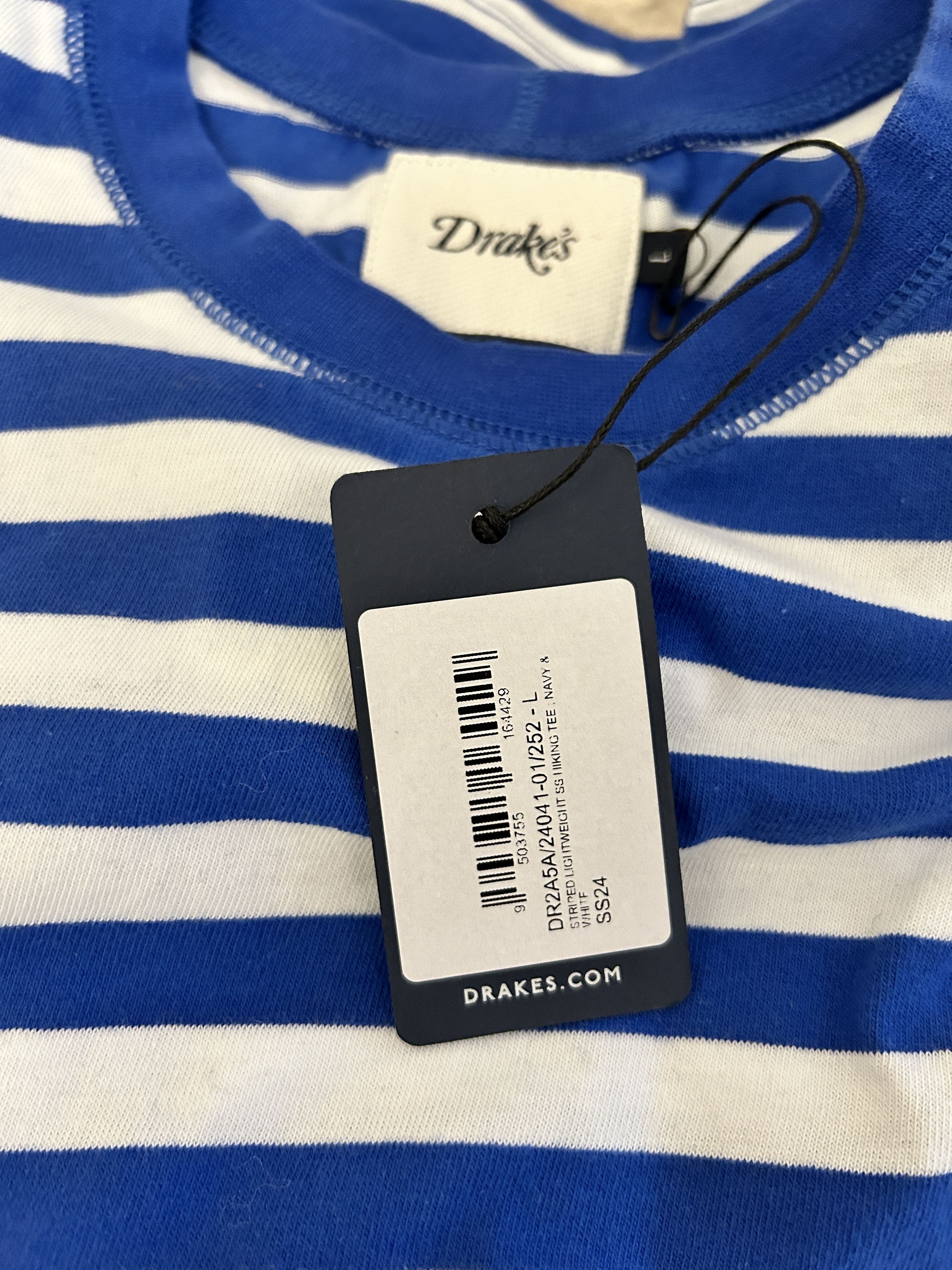 Drake's DRAKE'S Striped t-shirt blue Size US L / EU 52-54 / 3 - 3 Thumbnail