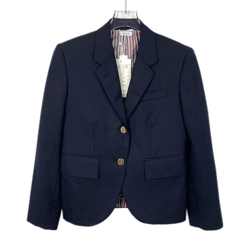 Thom Browne Thom Browne Dark blue wool lapel single-breasted suit 