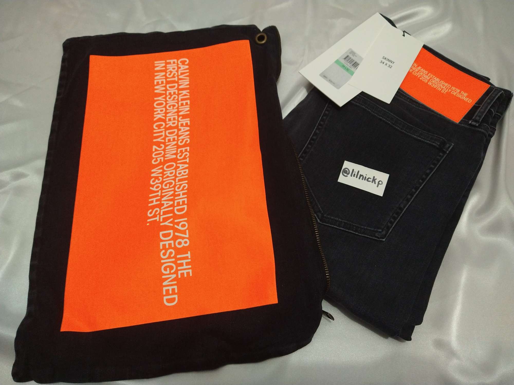 Calvin Klein 205W39NYC EST. 1978 Skinny Leg Comet Grey Jeans Size US 34 / EU 50 - 11 Thumbnail