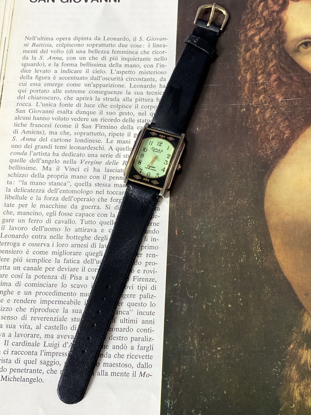 Vintage Omax Tank Watch Green Dial Art Deco Style 🏛️